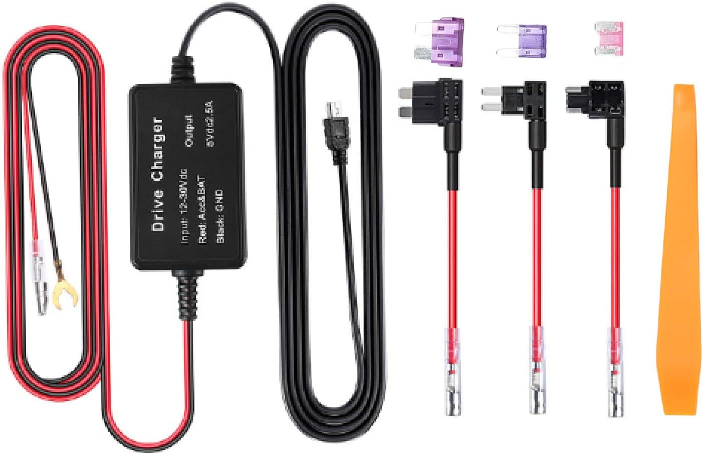 Dash Cam Hardwire Kit, MINI USB with High Performance Dash Cam Hardwire Kit Hardwire Kit for GPS Navigator