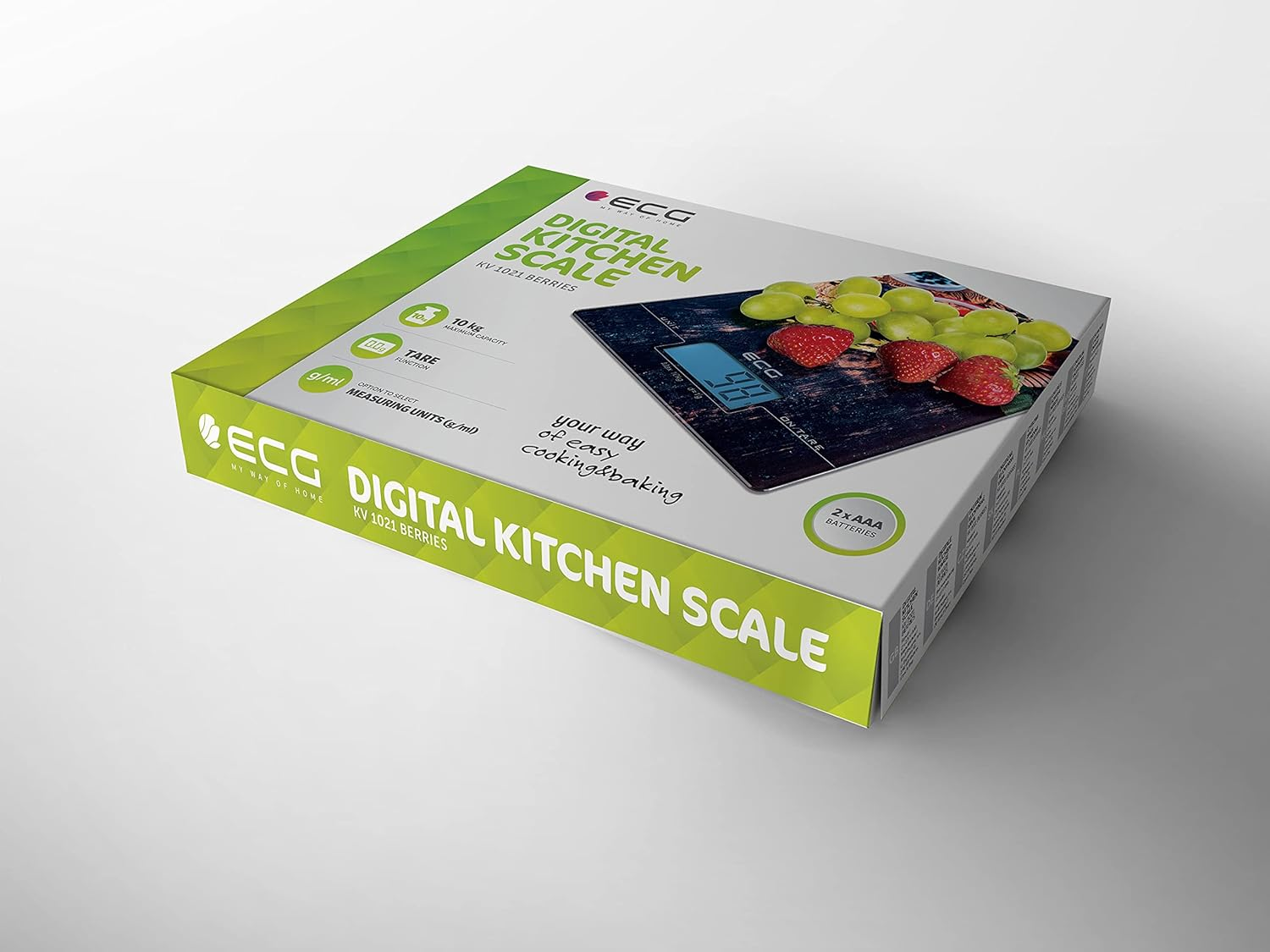 ECG KV 1021 Berries Kitchen Scales Glass image number 4