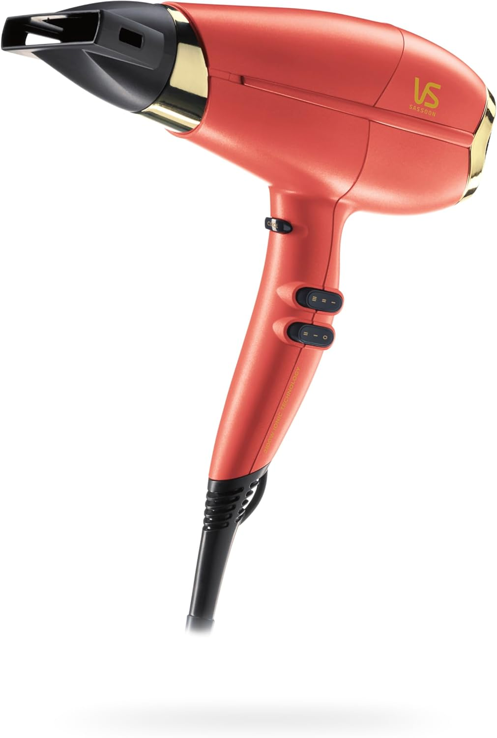 VS Sassoon Enrich Salon Hair Dryer, HTDC Motor, 2100 Watts, 3 Heat & 2 Speed Settings, Cool Shot, Triple Infused Technology, Almond, Keratin & Ceramic for Smooth Shiny Results. Includes Concentrator & Diffuser. Coral (VSD5126CA) image number 3