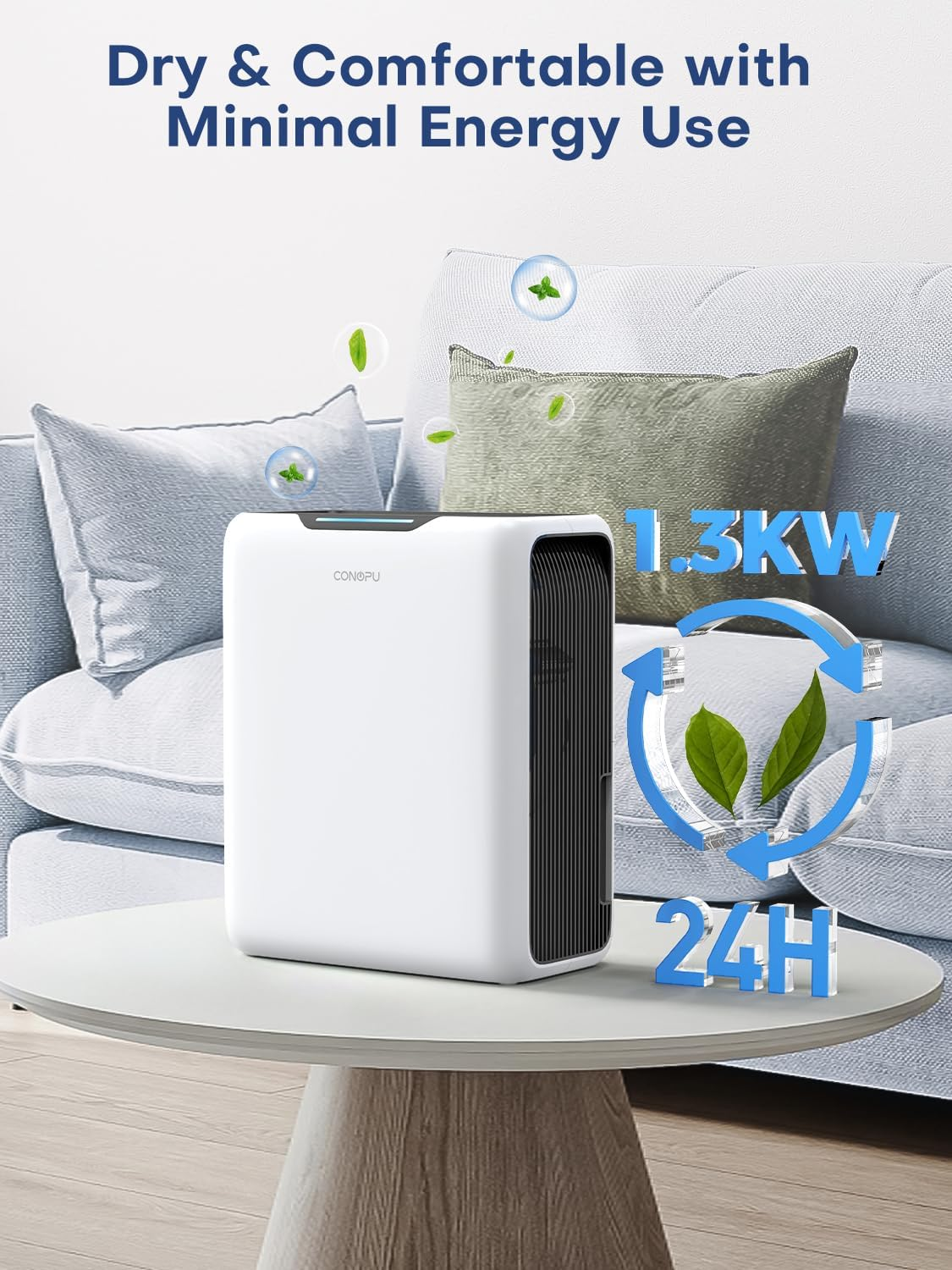 Dehumidifier 3000ML, Home Mould Dehumidifier for 20㎡, Sleep Mode 30 Db, Timer 6-24H, Automatic Defrost, 1.3 Kwh, Portable Dehumidifier for Bedroom, Bathroom, Kitchen image number 5