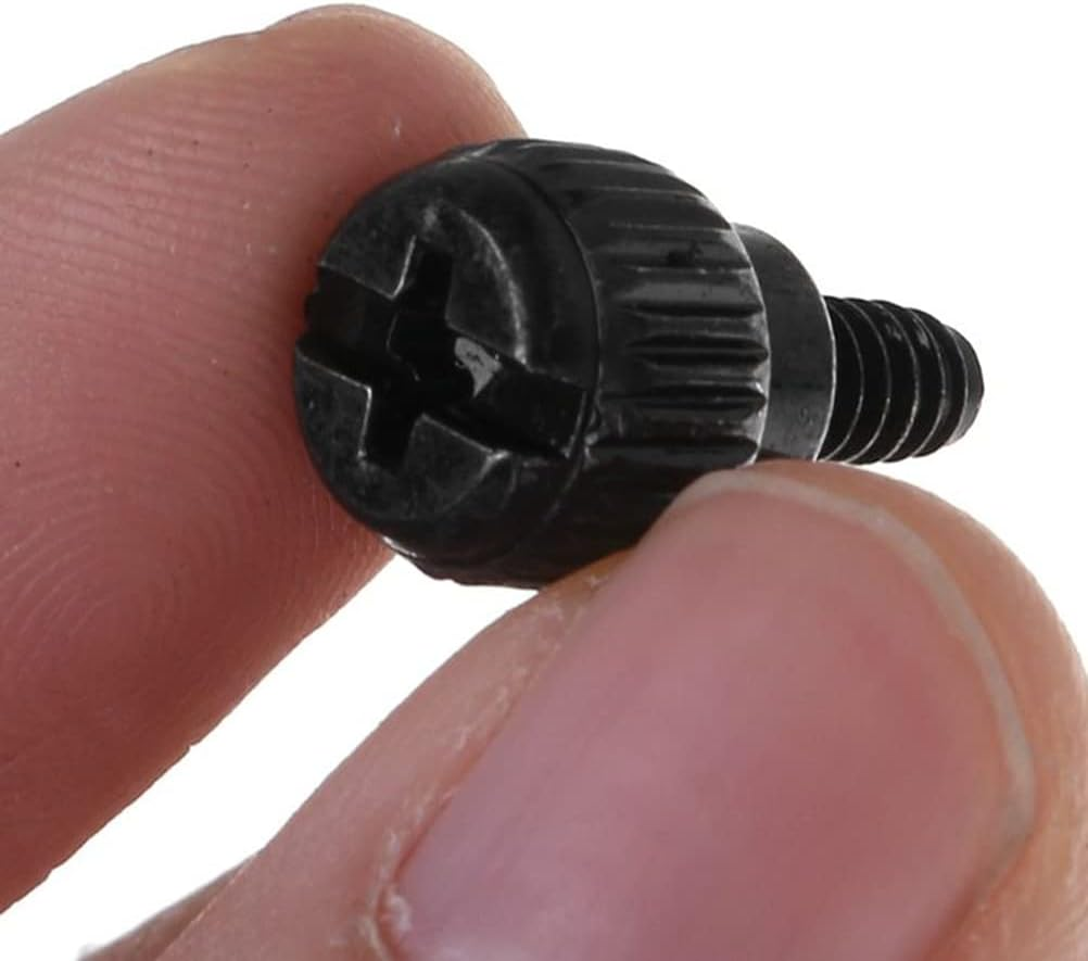 Jojofuny 100Pcs Computer Case Screws - 6-32 Thread M3.5 PC Case Screws for Desktop Computer, Black image number 1