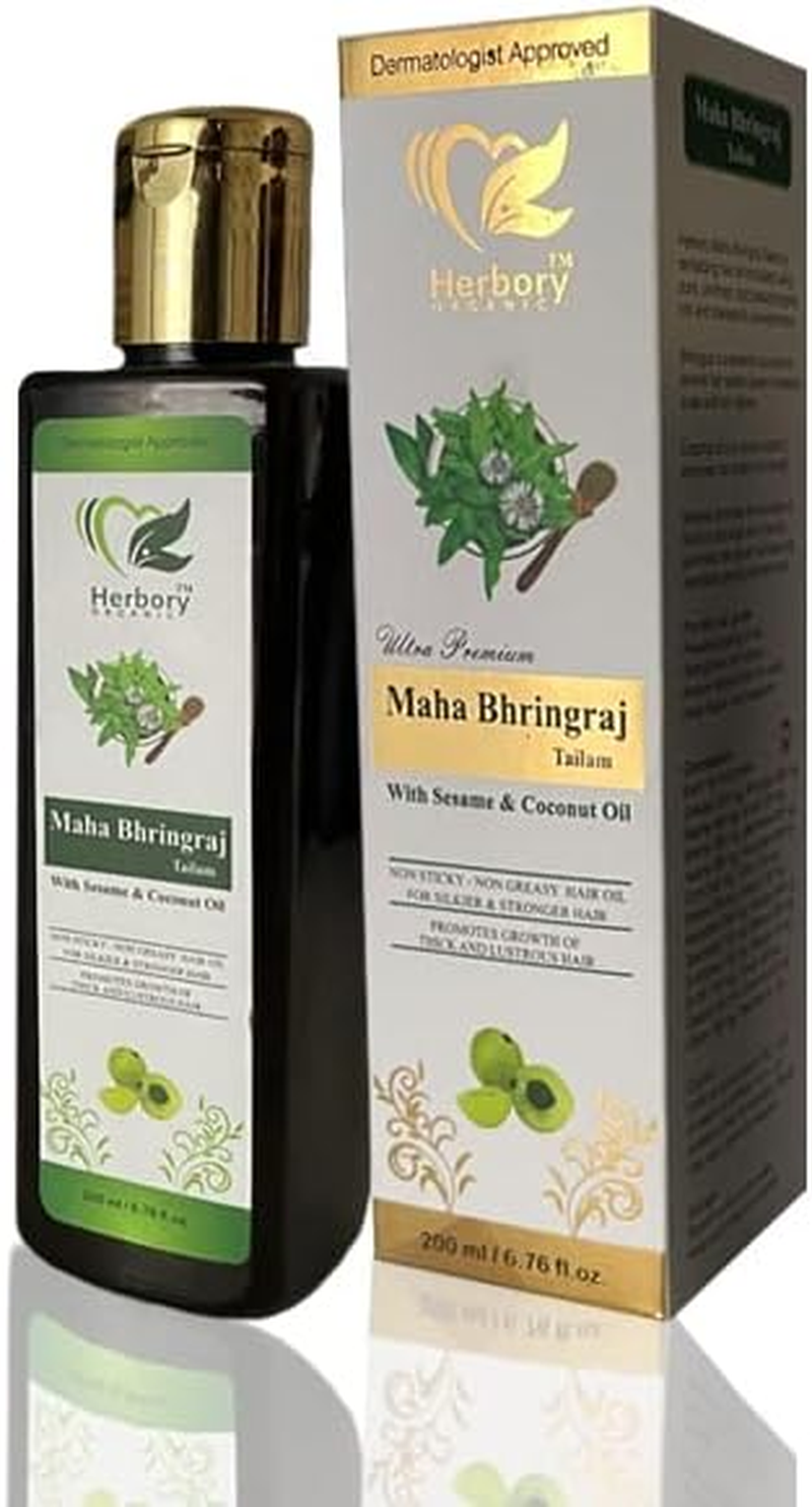 Herbory Mahabhringraj Tailam Anti-Dandruff Hair Oil for Unisex - 200Ml
