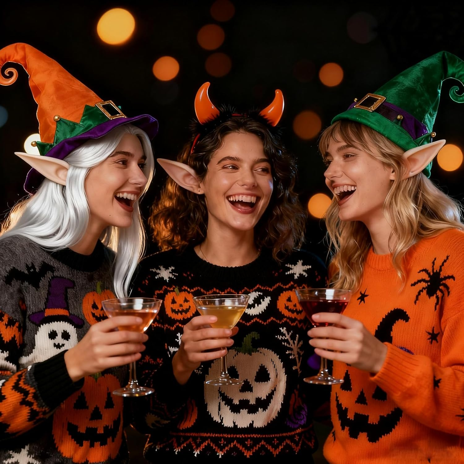 3 Pairs Halloween Elf Ears - Soft Pointed Elf Ears, Comfortable Skin-Friendly Lightweight for Adult Cosplay, Fairy Costume, Halloween Party, Gothic Outfits, Cosplay Photo Shoots & Holiday Gatherings image number 5