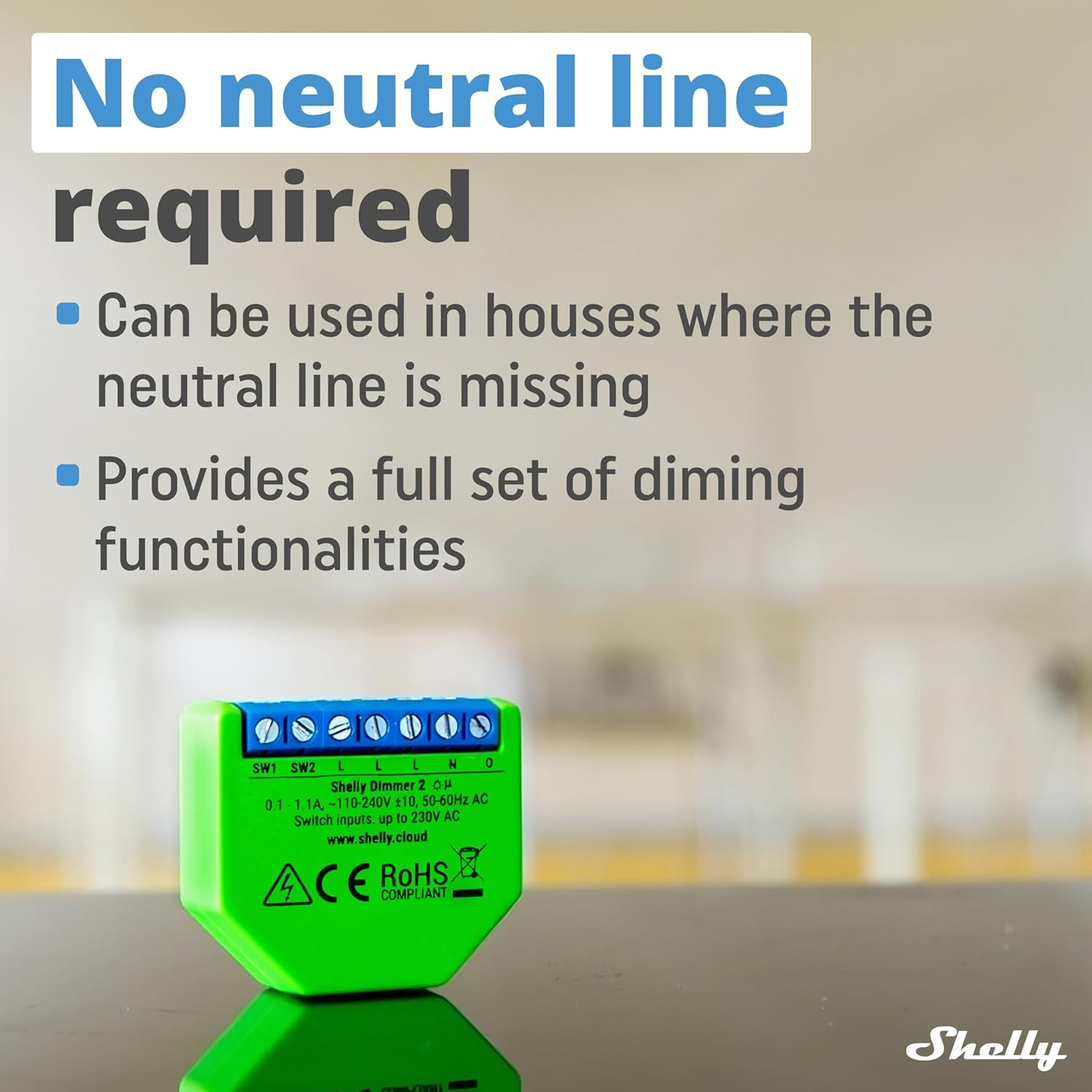 Shelly SL Wifi-Dimmer, Blue/Green