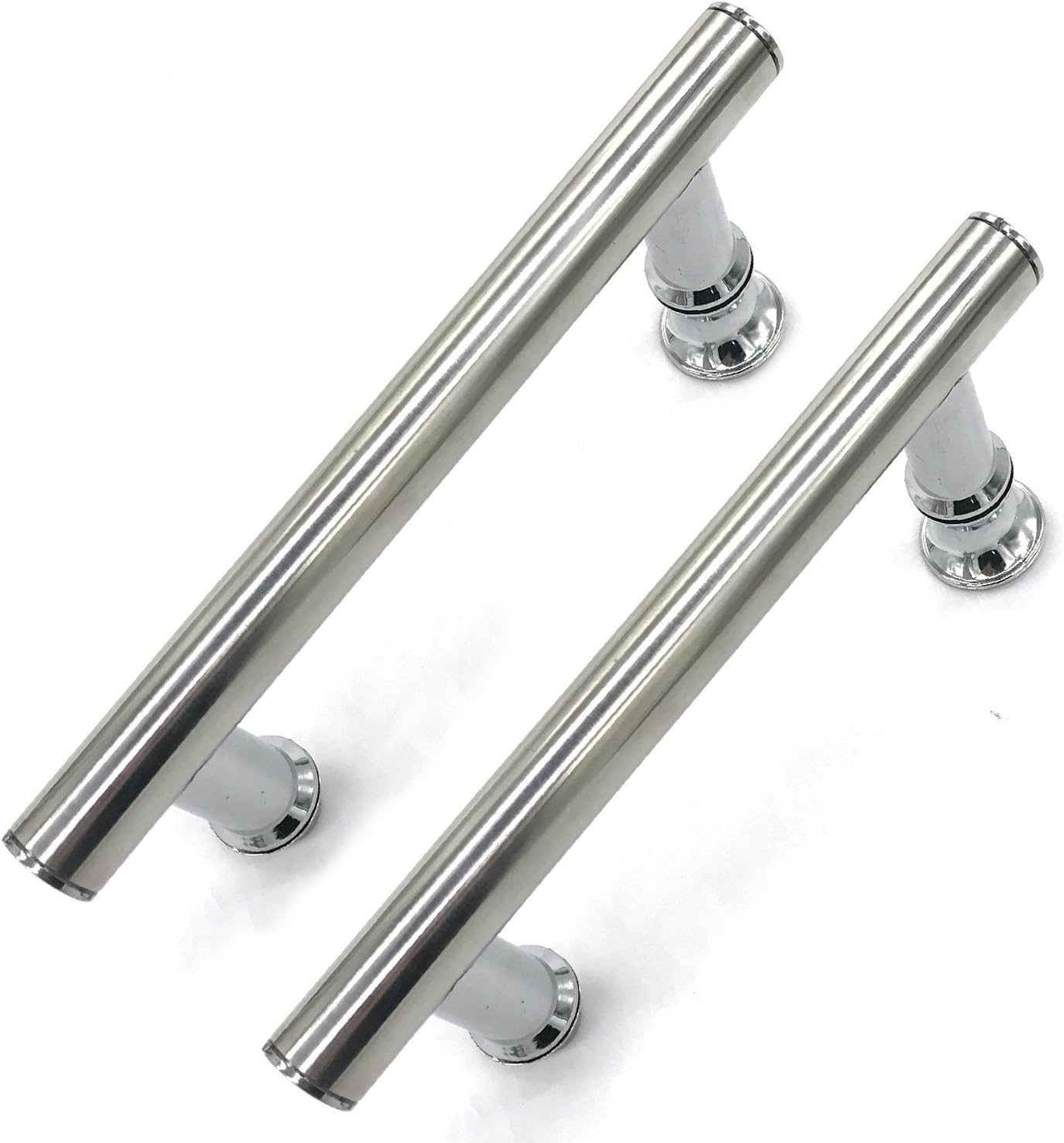 YUANQIAN Chrome ABS Shower Door Handle | 145Mm (14.5Cm) Hole to Hole (145-1Pair Handle -Silver) image number 4
