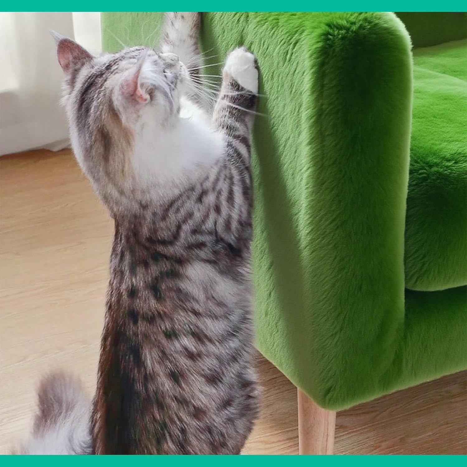 Cat Scratch Protector Tape - 4 Inch Clear Anti-Scratch Training Roll, 100% Transparent Furniture Guard for Sofa & Couch, Deterrent Anti-Scratching Shield for Cats, Carpet Protector (3M)