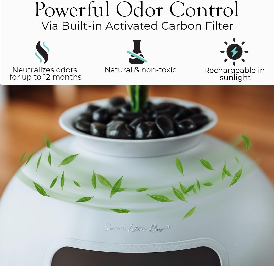 Secret Litter Box - Hidden Litter Box Enclosure with Odor Control - Perfect for Large Cats (Soft Grey) image number 3