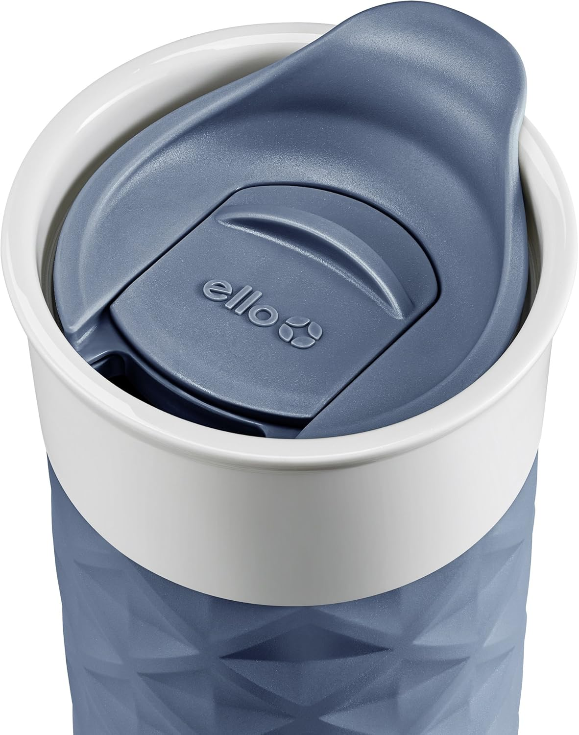 Ello Ogden Ceramic Travel Mug with Friction-Fit Lid - Grey Diamonds image number 5