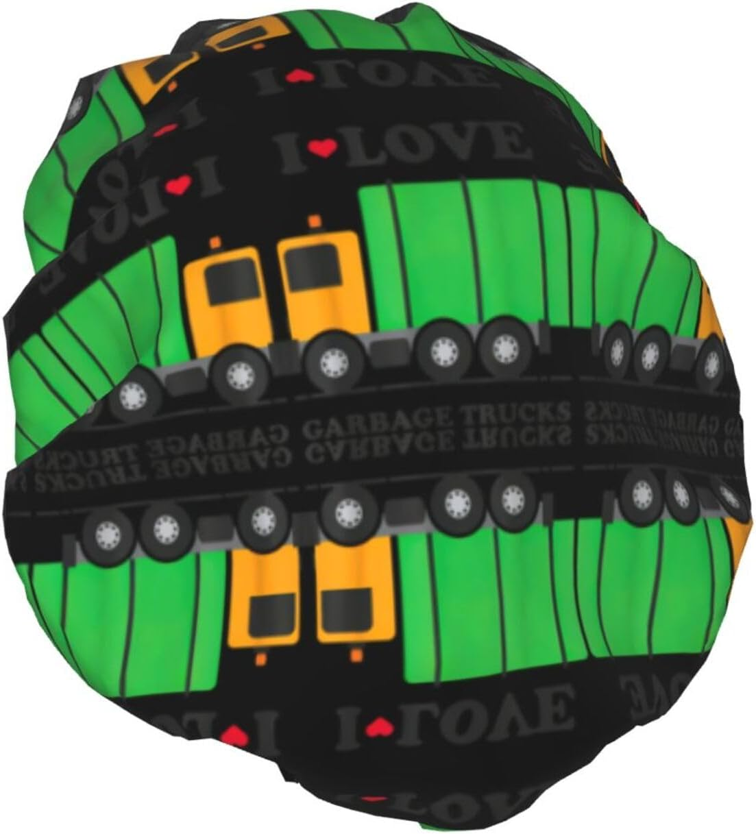 I Love Garbage Trucks Shower Cap for Water Shower Non Wetting,Double Layer Reusable Shower Cap,Hair Shower Caps for Long Hair - Cartoon Pomeranian Dog image number 4