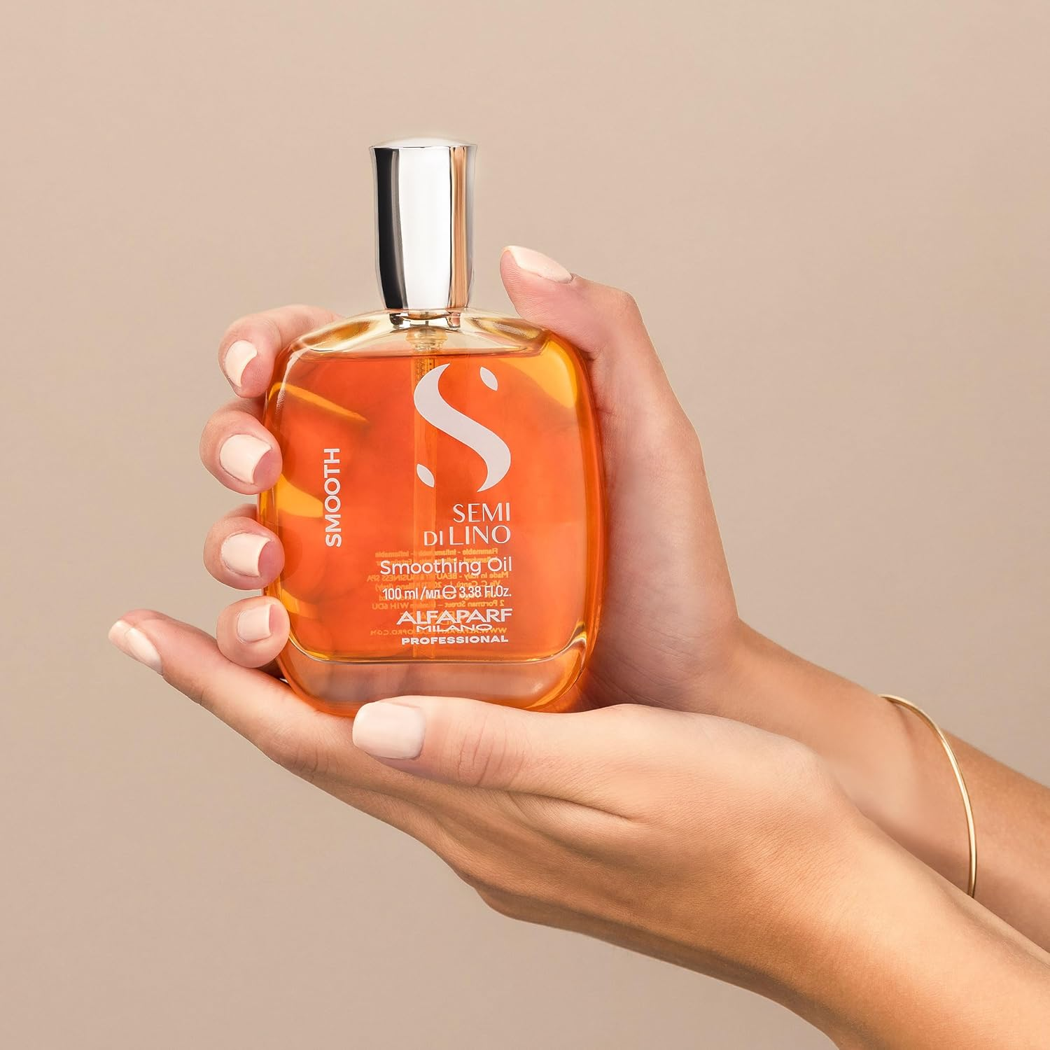 Alfaparf Milano Semi Di Lino Smoothing Oil - Hydrating Hair Oil for Frizzy Hair - Enhances Brightness and Protects from Heat - 3.3 Oz