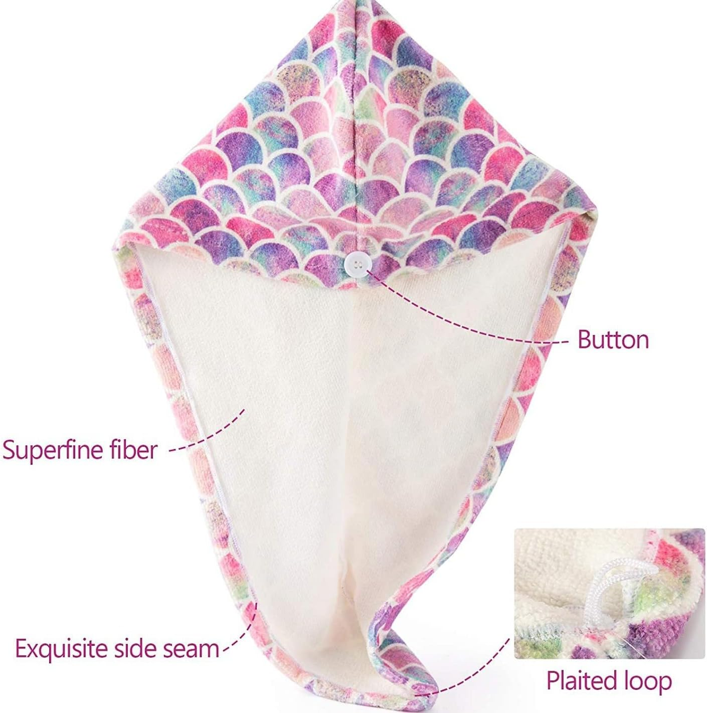 Absorbent Hair Dry Wrap Cap,Women'S Shower Hair Towel for Efficient Hair Drying(3Pcs)