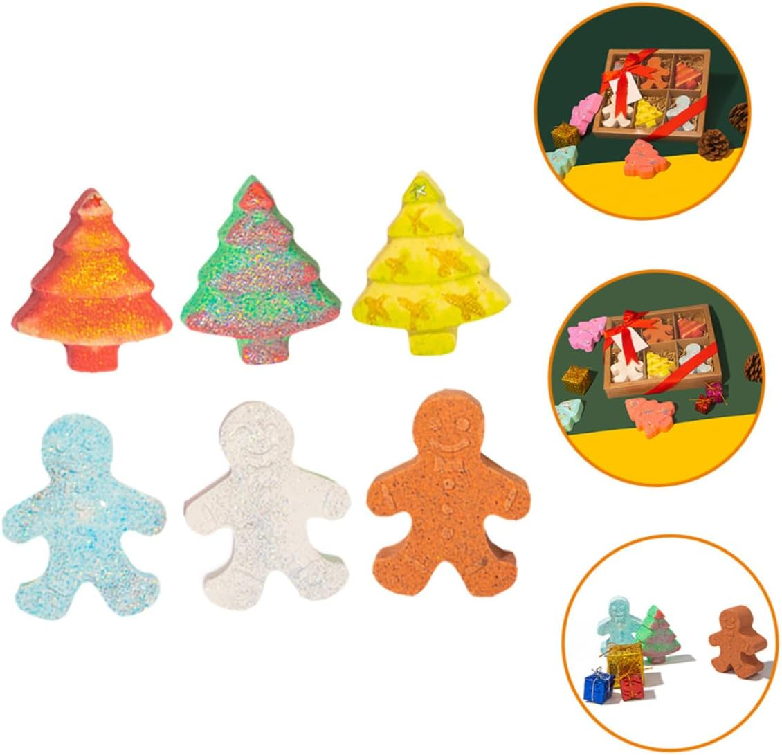 SEWOART 6Pcs Gingerbread Man Bath Salt Christmas Bathing for Boys and Girls Portable Fragrance Bathing for Relaxation and Skin Moisturizing for Holiday Celebrations image number 6
