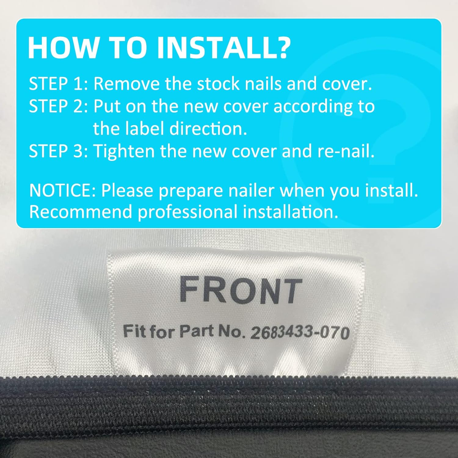 JAVIK Upgraded Seat Cover Leather Standard for Polaris Sportsman 300 400 450 500 600 700 800 MV7 Hawkeye 2005-2014, OEM# 2683434-070 2684045 2684046 2683809 image number 4