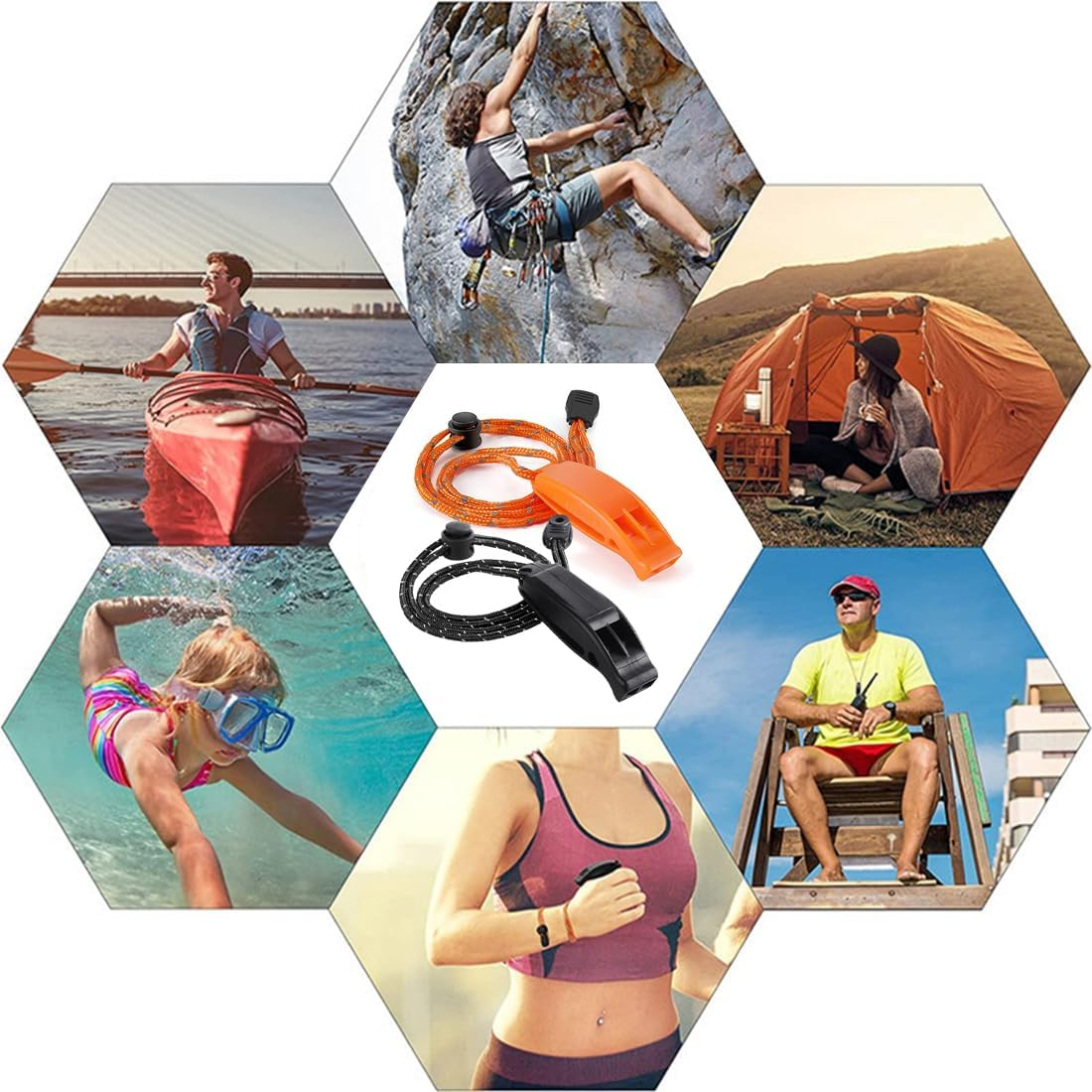 BEPSYOM Super Loud Survival Whistle with Two Sound Chambers, Super Loud and Even