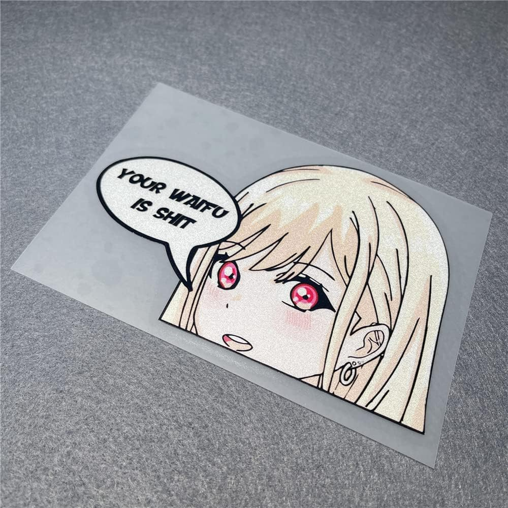 Car Stickers for Cartoon Girl Waifu Darling Marin KITAGAWA Taunt Decal Applique Motor Bicycle Tank Body Decals 130X84Mm image number 2