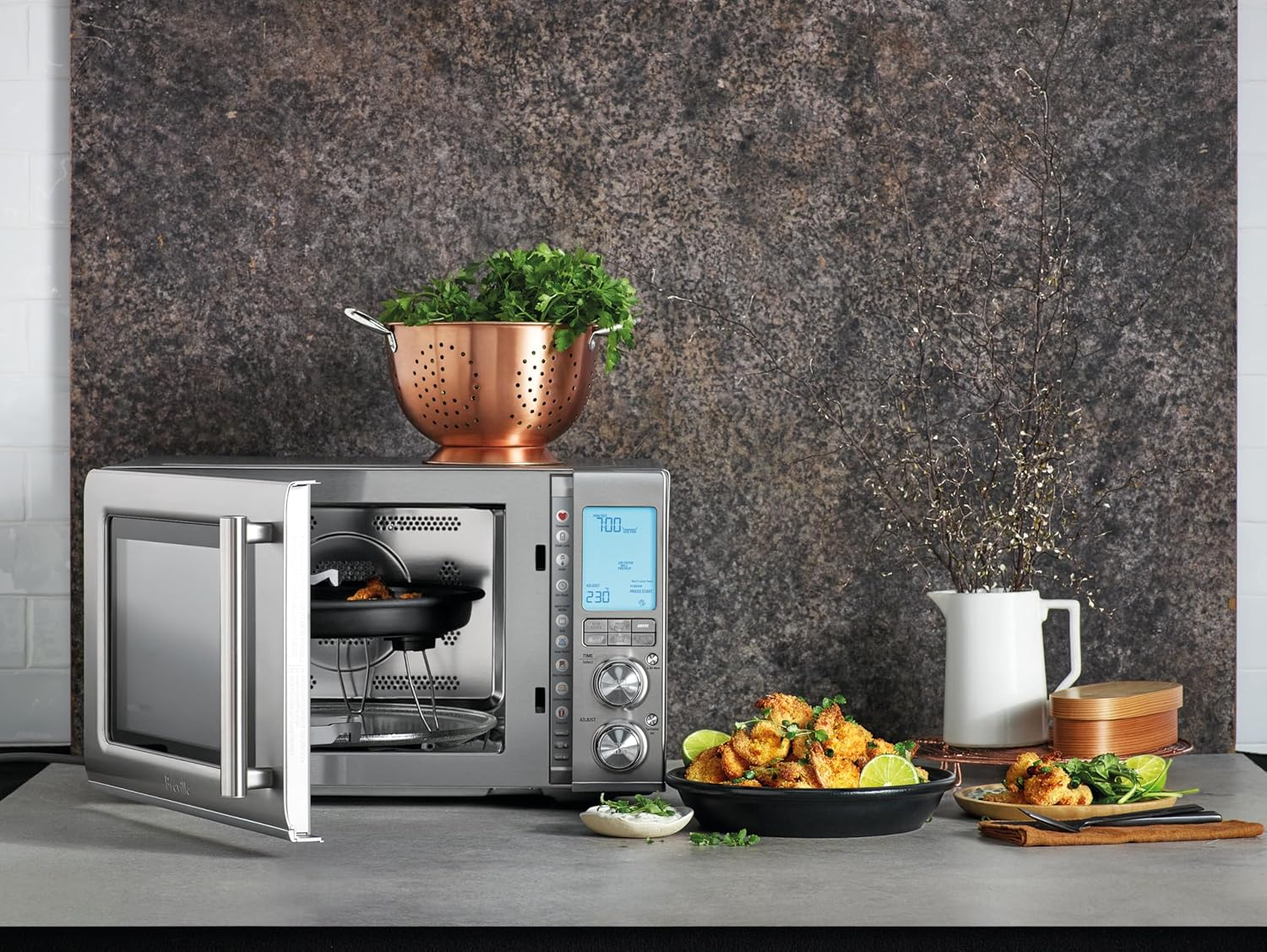 Breville, the Combi Wave 3 in 1 Microwave Oven, Brushed Stainless Steel, BMO870BSS4JAN1 - Brushed Stainless Steel image number 3