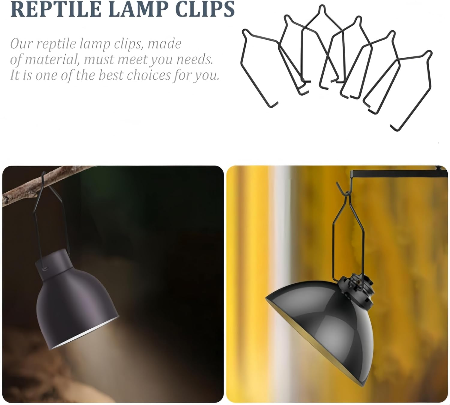 4 Pcs Lampshade Lamp Clip Turtle Tank Reptile Light Clamp Reptisoil Reptile Lamp Clip Reptile Light Hanger Bulb Hooks Reptile Heat Light Holder Hanger Hooks