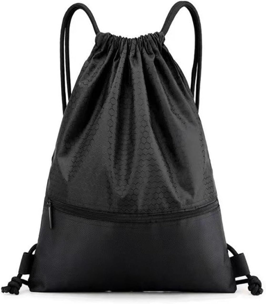 Drawstring Backpack,Gym Backpack,Basketball Bag Water Resistant Zip Pocket,Durable Nylon Sports Bag with Zipper Pockets, Large Capacity for Basketball, Swimming & Travel image number 5