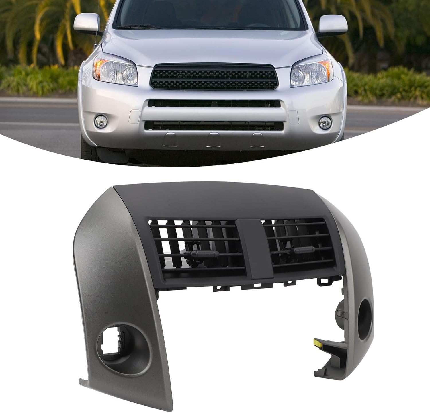 Center Dash A/C Heater Air Vent Cover Trim Bezel Hazard Switch 55670 42050, 55412 42060 B1, Dashboard AC Outlet Air Vent Panel for RAV4 2006-2012, Fresh Air Dustproof image number 5