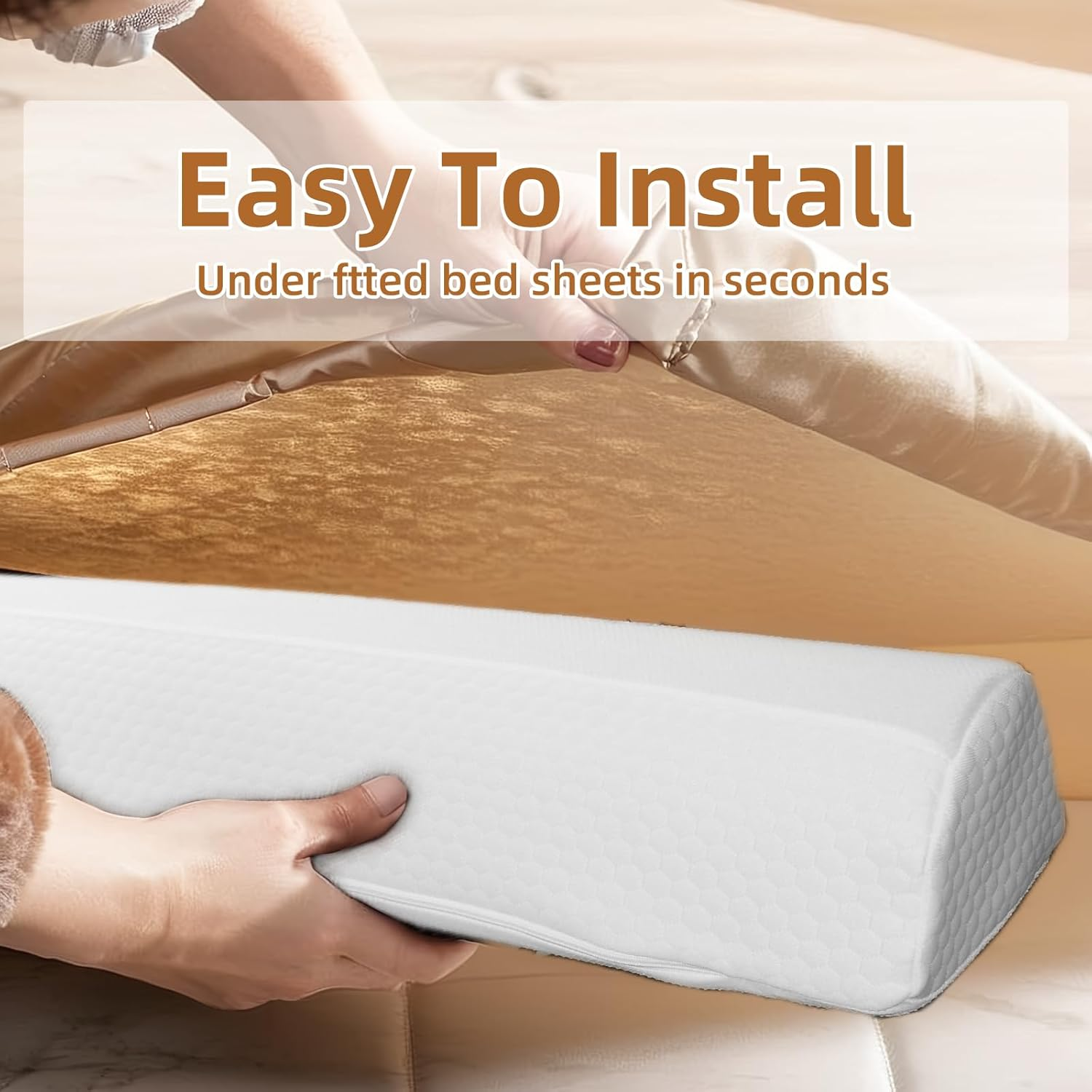 STEUGO 2 Pack Baby Bed Bumpers for Toddlers, Foam Bed Guard Rail for Kids, Toddler Bed Rail Bumper for Twin Full Queen King Size Bed,Travel Bumpers for Toddlers,Mattress Bumpers for Kids image number 3