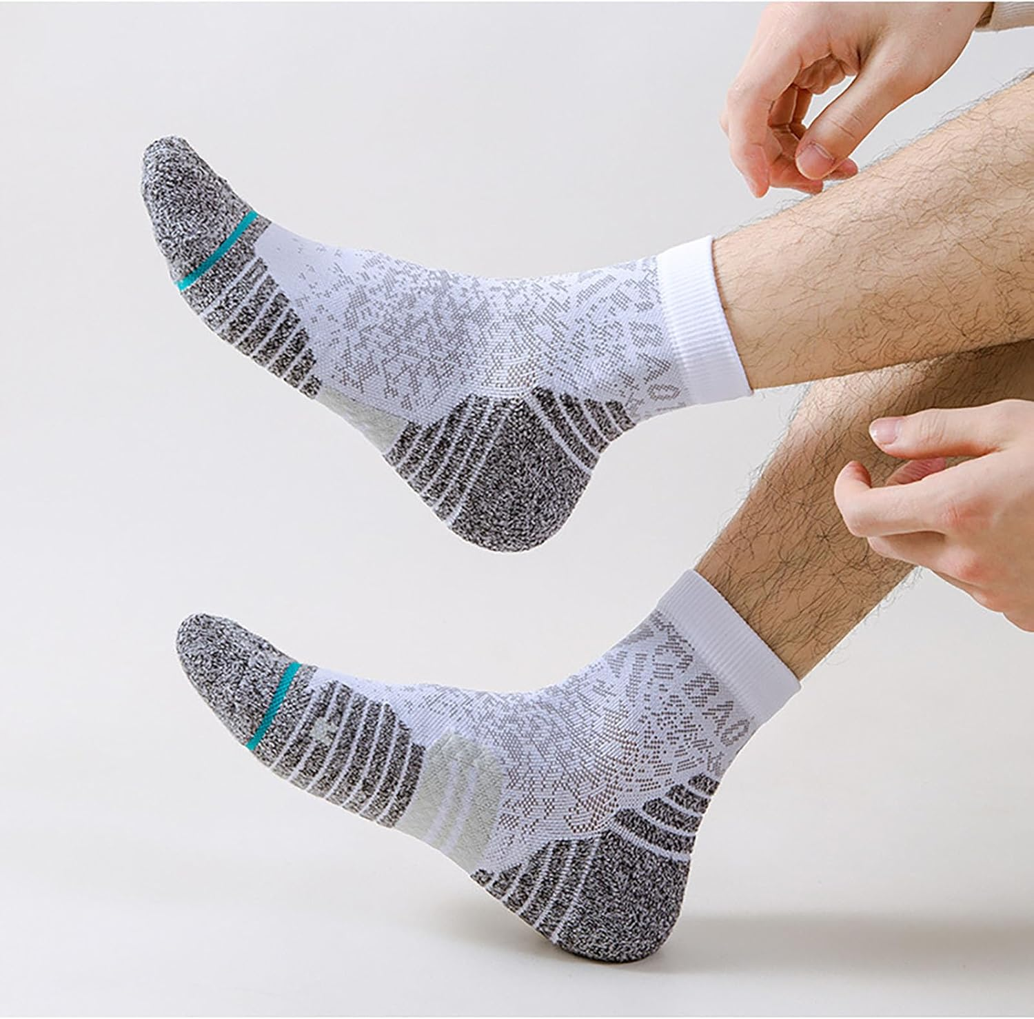 2/3 Pairs Ankle Socks Men Women Breathable Cotton Cushion Tab Crew Socks Wicking Non-Slip Athletic Trainer Socks X131 image number 5