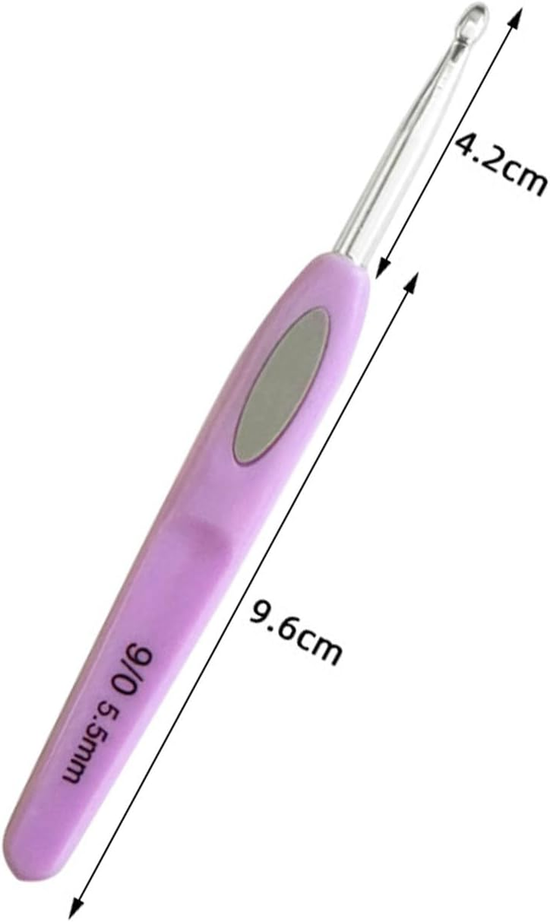 ZXUY Crochet Hooks Ergonomic Soft Touch Handles Aluminum Crochet Hook Set for Crocheting Lace/Doilies/Socks/Shawl/Gloves/Scarf/Sweaters/Bags (Colorful 8Pcs)