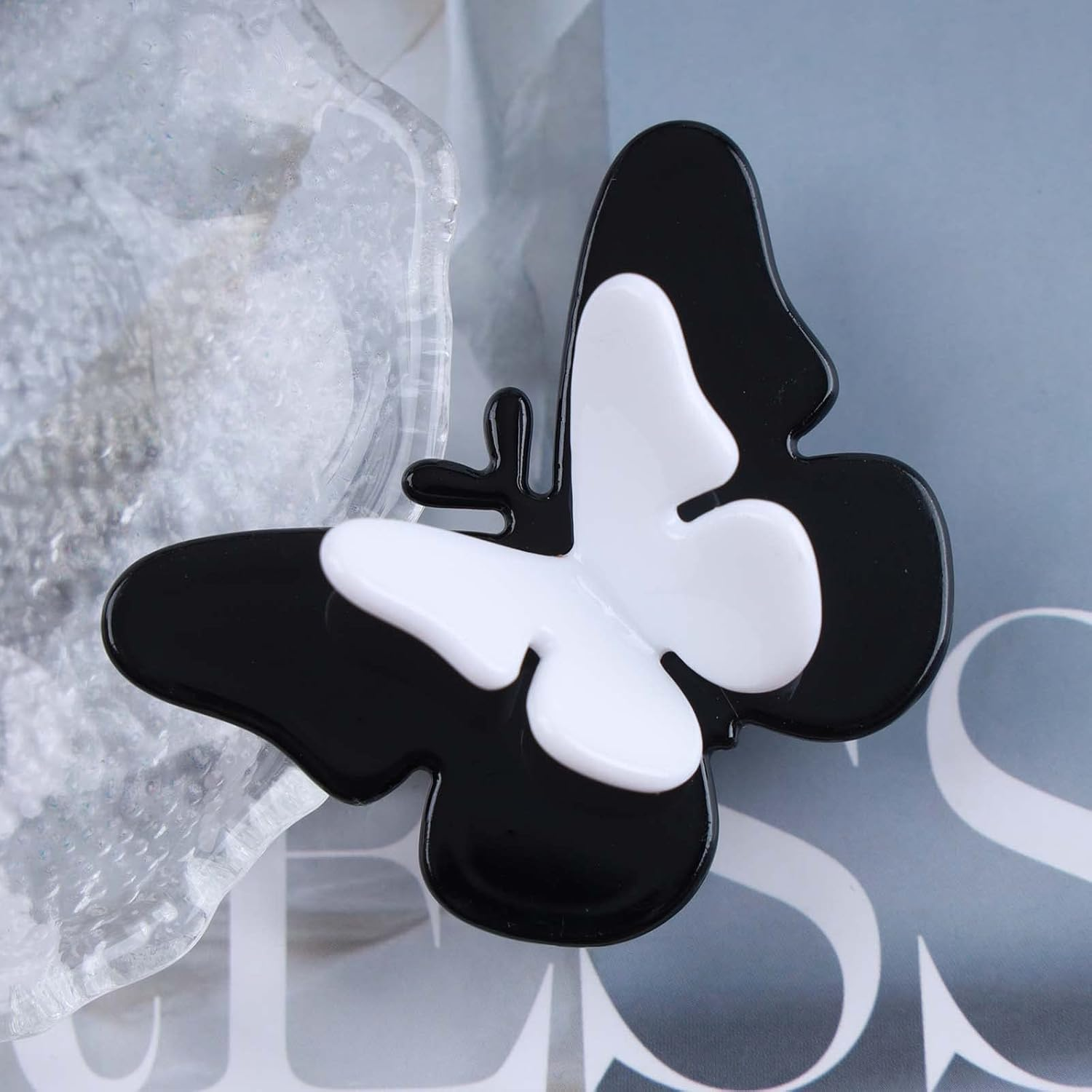 Yheakne Vintage Black Butterfly Hair Clip 3D Butterfly Hair Clip Clip Black Side Clip Barrette Elegant Headpiece Decorative Hair Accessories for Women and Girls image number 3