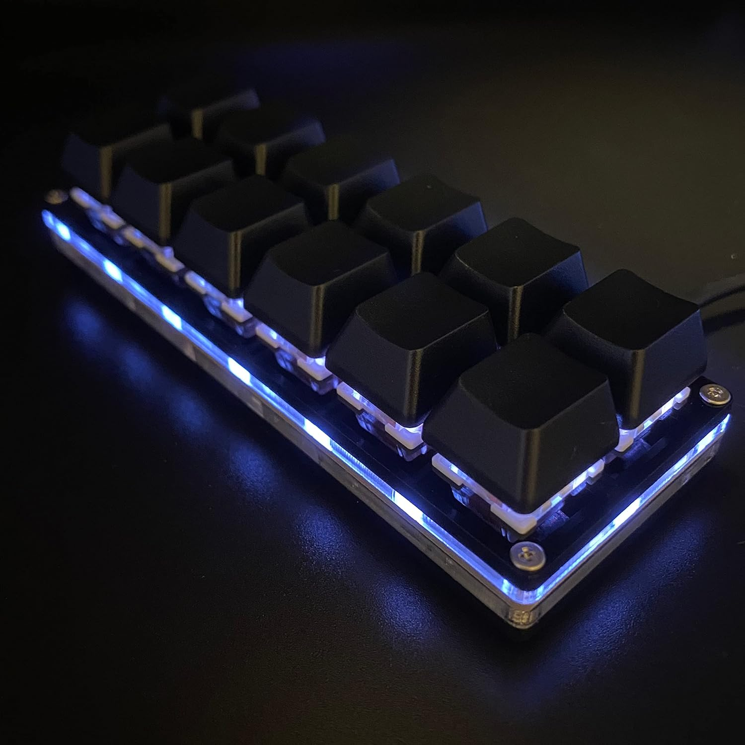 BTXETUEL 12 Key Mechanical Gaming Keyboard One Handed Keypad USB-C Wired OSU Keypad Programmable and Hot Swappable Keyboard. - Black image number 2