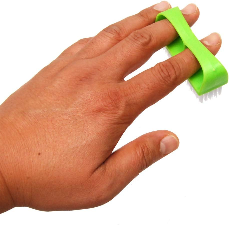 Luxxii (6 Pack) Color Handle Grip Nail Brush - Color May Vary. Fingernail Scrub Cleaning Brushes Nail Hand Scrubbing Cleaning Brush. image number 5