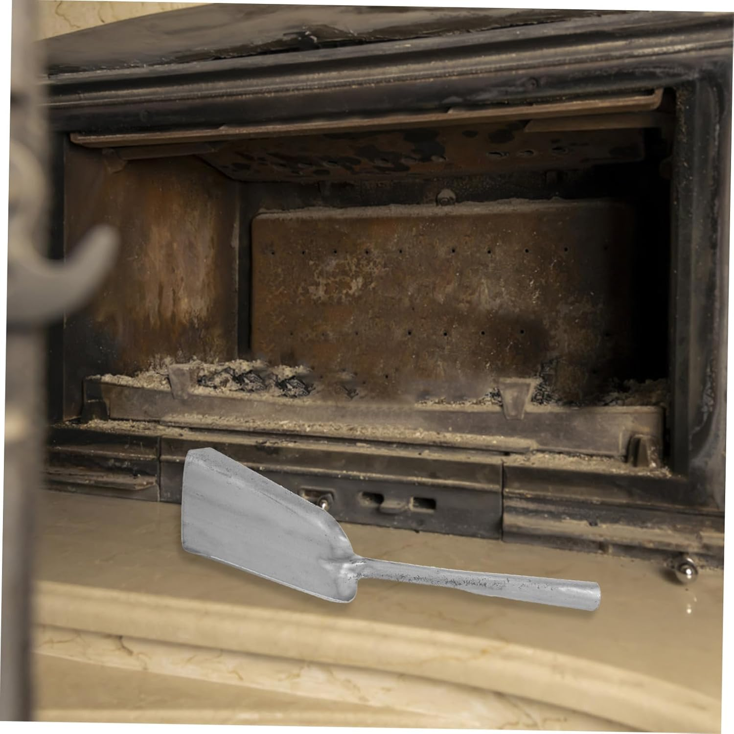 COHEALI Heavy-Duty Thickened Iron Long Charcoal Scoop Shovel for Fireplace Ash Removal BBQ Grill Cleaning Gardening Tool Heat-Resistant Mini Dustpan for Wood Stove and Outdoor Use image number 4