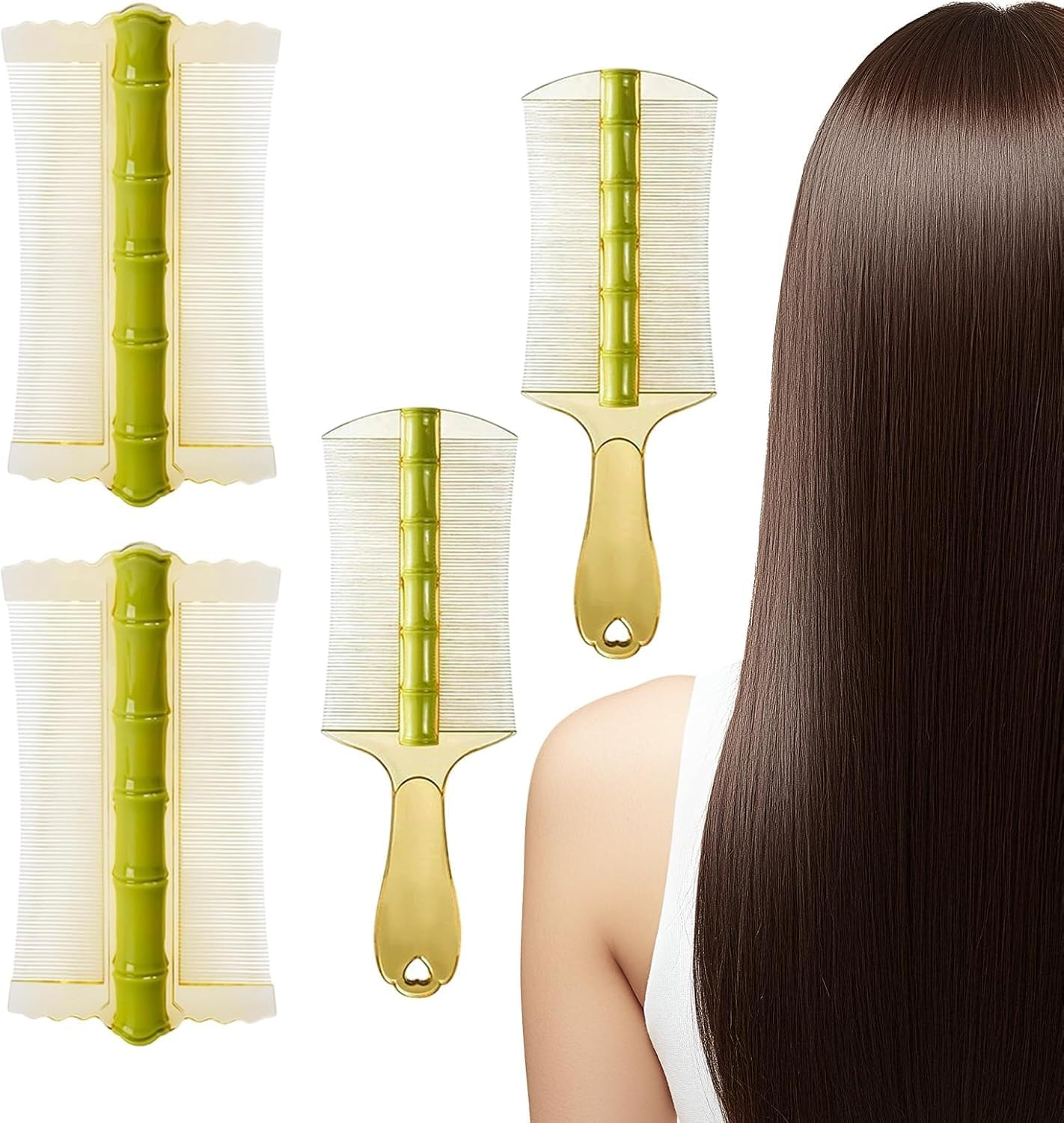 Double Sided Psoriasis Comb, 4Pcs Double Sided Fine Teeth Lice Dandruff Remover Comb, Double-Siding Lice Combs Psoriasis Fine Tooth Comb, Double-Sided Lice Fine Teeth Psoriasis Combs image number 2