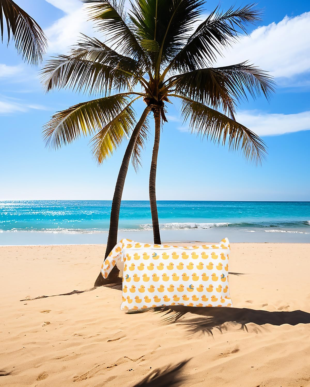 Pack of 2 Wet Bag Cloth Nappies, Wet Bag Nursery, Wet Bag, Reusable, Tarpaulin, Wet and Dry Changing Bags with Zip for Toddler Nappies, Travel, Beach and Pool, Yellow image number 2