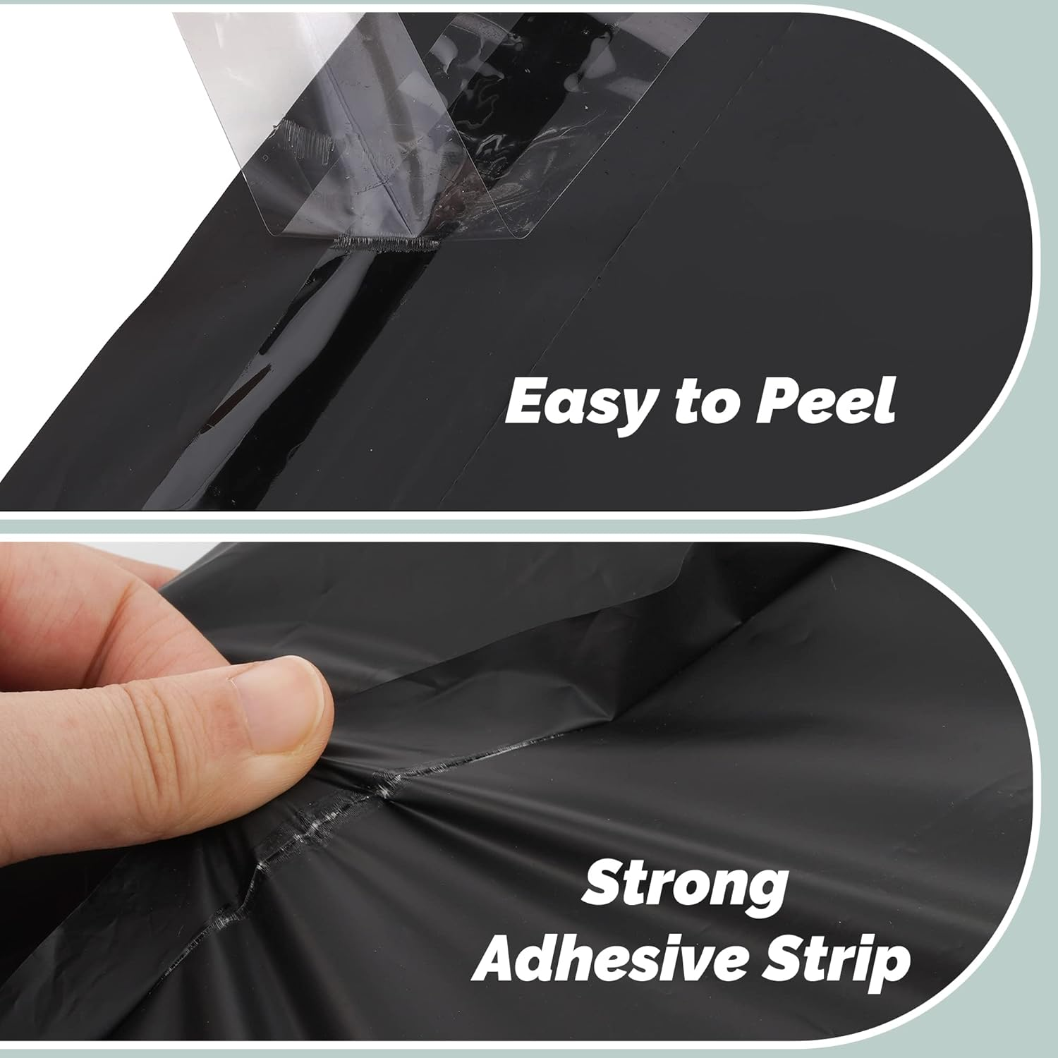 JENCENBIO Compostable Mailers Bags 15X28 Cm with Self-Sealing Strip Eco Friendly Shipping Bags Envelopes for Clothing Shoes Packaging 50 Pack Black image number 2