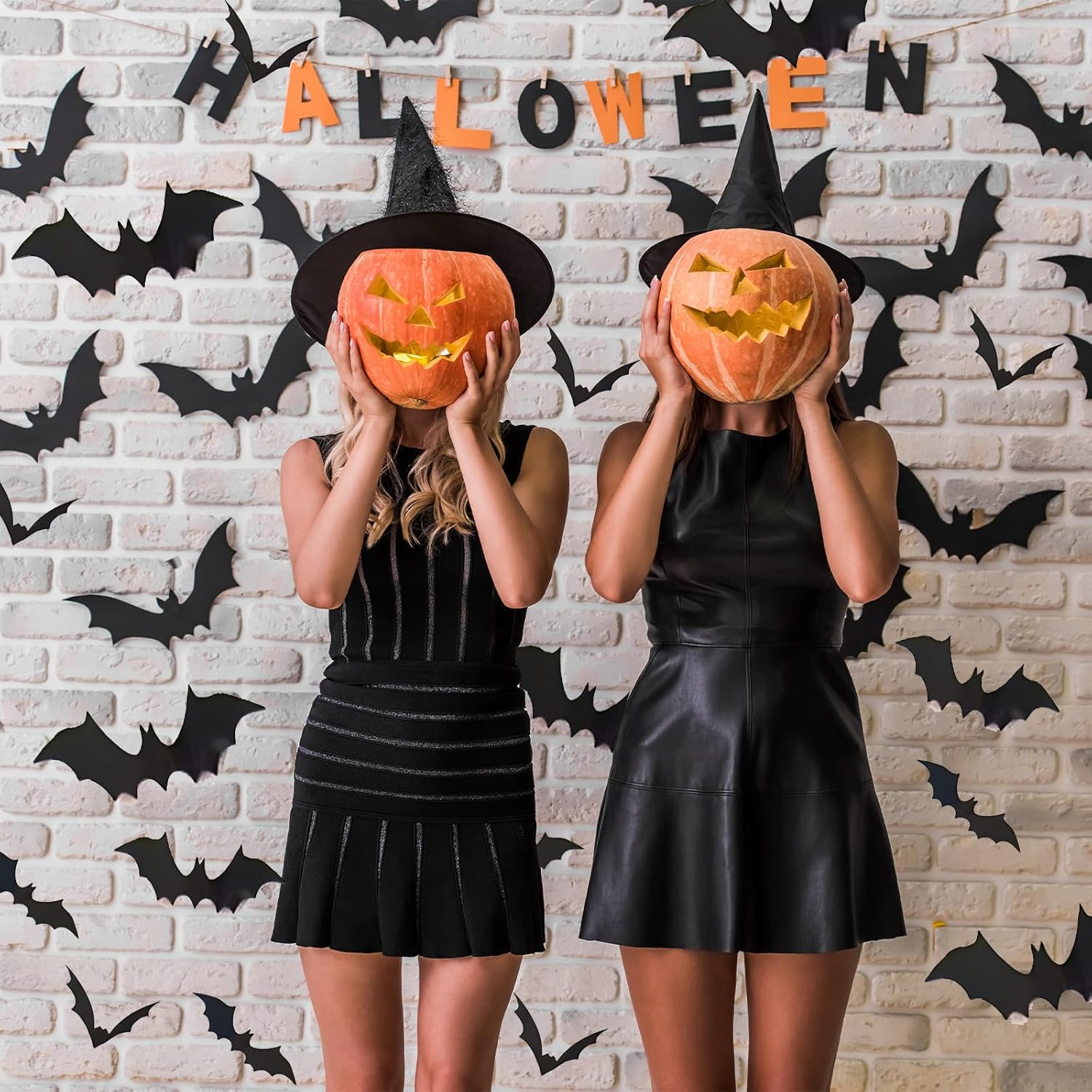 Halloween Large 3D Bats Wall Decor - 124Pcs PVC Scary Stickers for Party Decorations, Indoor Outdoor DIY Home Window Door Decor (Large) image number 2