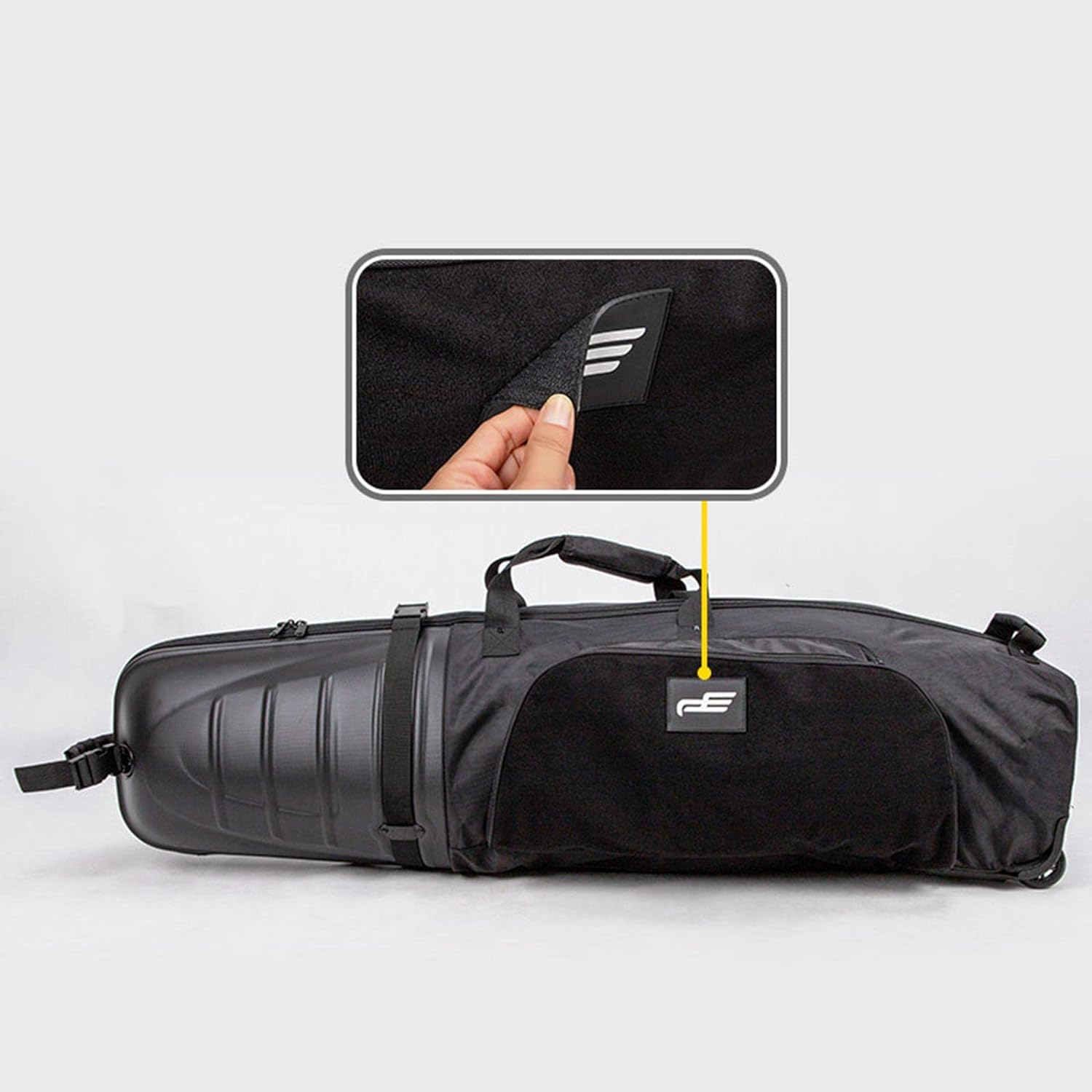 Hellery Golf Travel Bag with Wheels and Hard Case to Protect Your Clubs Black image number 1