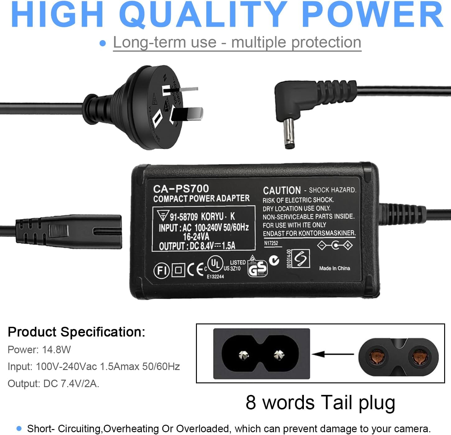 KWTOUL ACK-E15 AC Power Adapter DR-E15 DC Coupler Dummy Battery Kit Compatible with Canon EOS Rebel SL1, 100D EOS Kiss X7 DSLR Powershot SX70 HS Camera image number 4