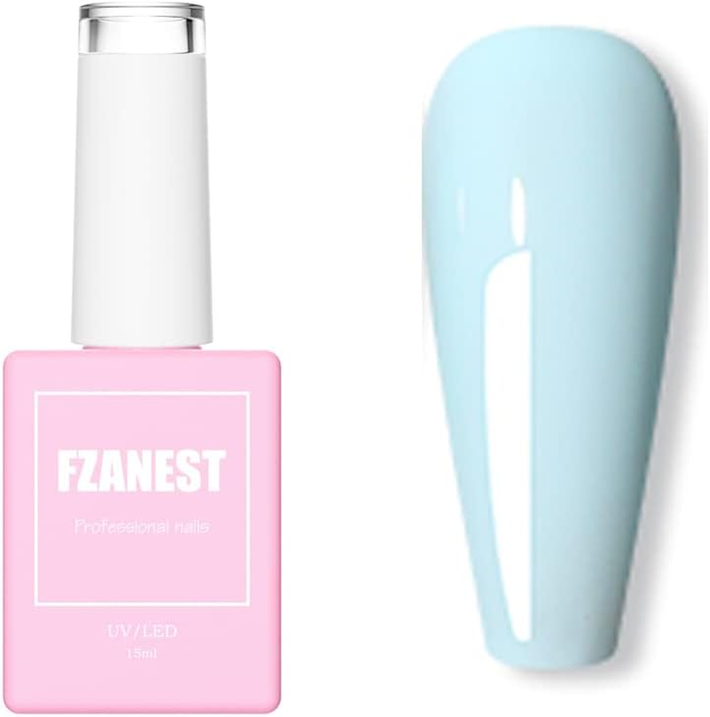 FZANEST Gel Nail Polish Soak-Off Lacquer LED UV Gel Polish Milky Transparent Nail Art Manicure (Sheer Rose Nude)