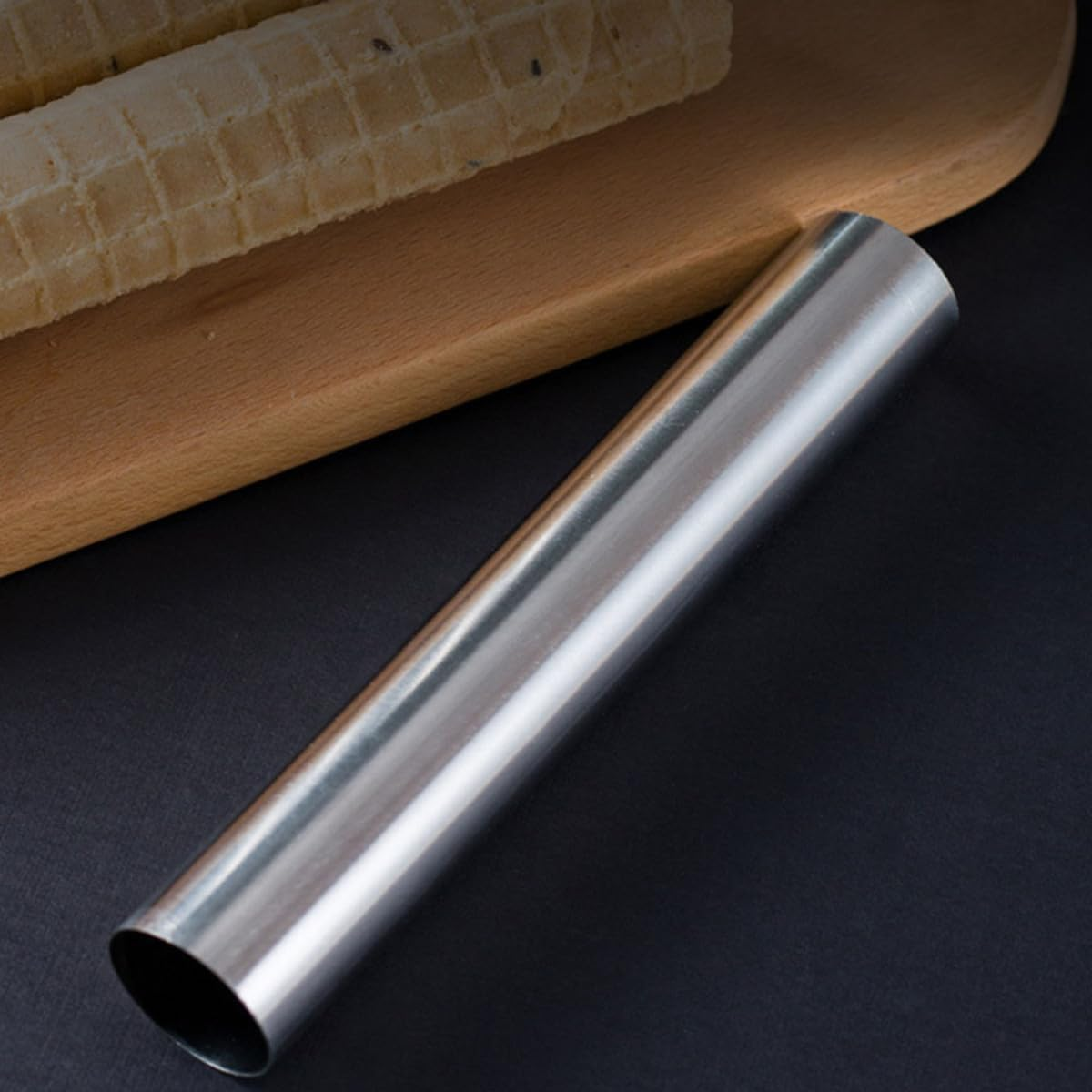 COHEALI 3 Pcs Stainless Steel Baking Molds Cream Roll Cannoli Form Tubes Kitchen DIY Bakery Pastry Moulds for Oven Baking image number 1