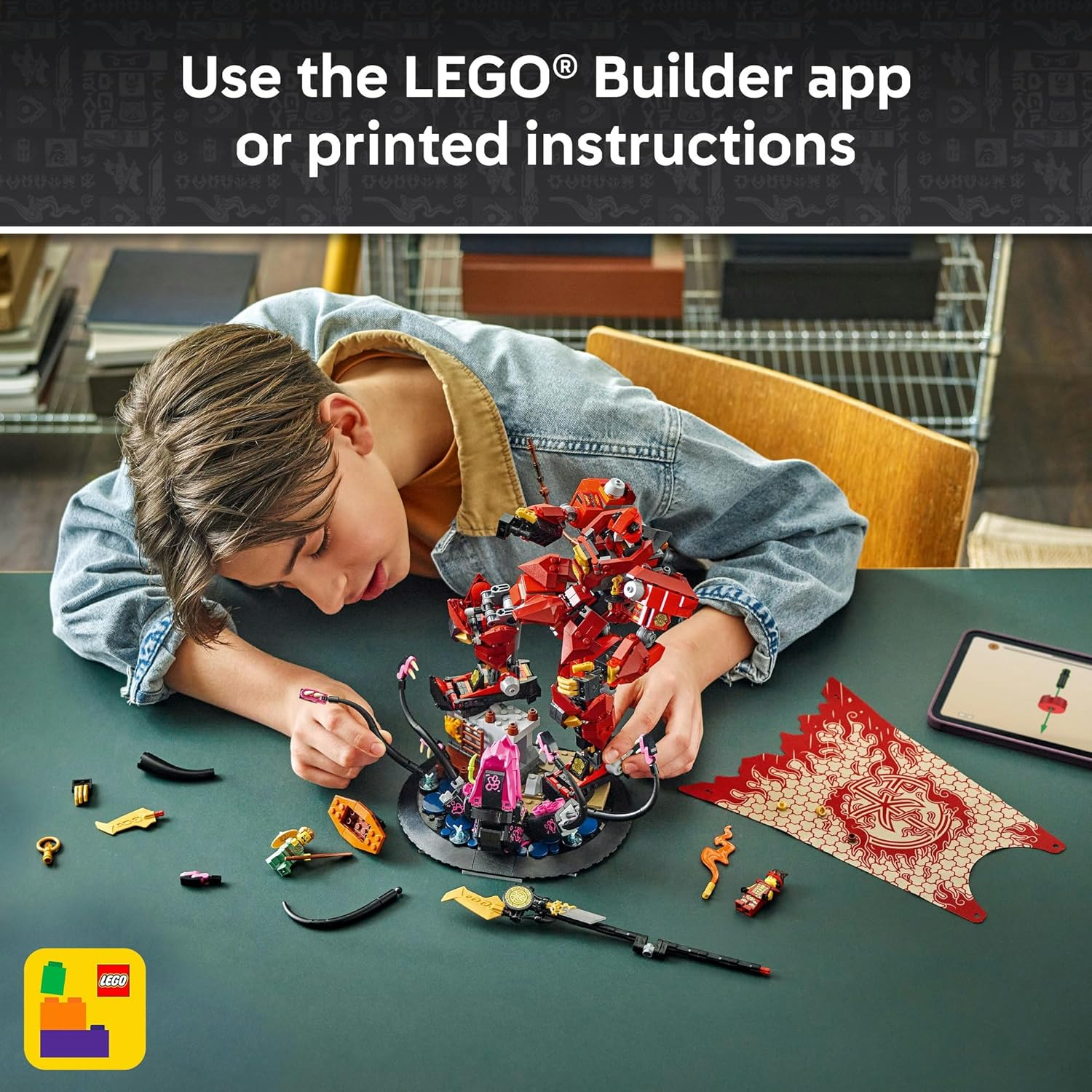 LEGO&reg; NINJAGO&reg; the Fire Knight Mech (996 Pcs) Building Kit with 2 Minifigures Including Kai & Features a Sea Monster, Buildable Model for Display and Play, Toys for Boys and Girls Aged 14+ 71846 image number 5