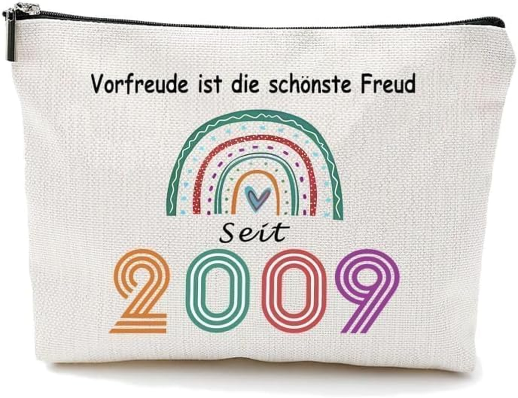 Reversible Printed Rainbow Makeup Bag Waterproof,-&ldquo;Anticipation Is the Most Beautiful Joy&rdquo;-Best Gifts for Women 40Th Birthday