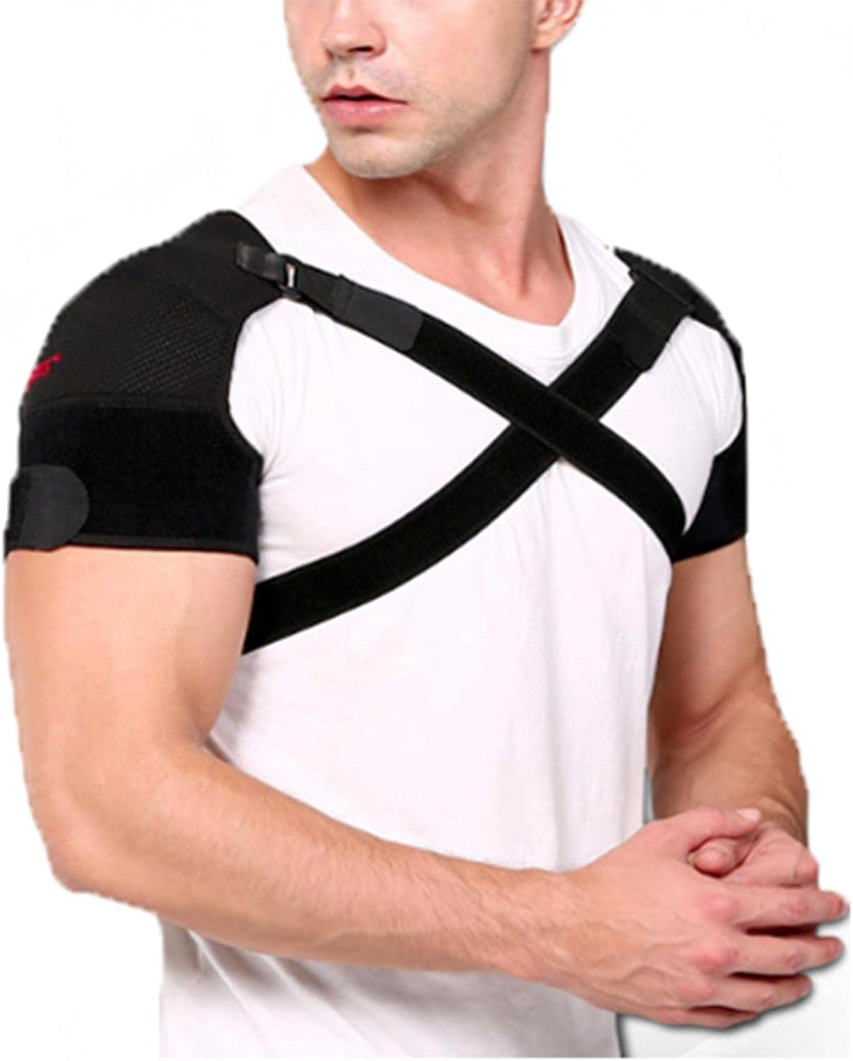 Double Shoulder Brace Shoulder Support Strap for Men Women Rotator Cuff,Dislocated Joints,Muscle Pain Relief, for Posture Correction Shoulder Belt Back Stabilizer,M image number 2
