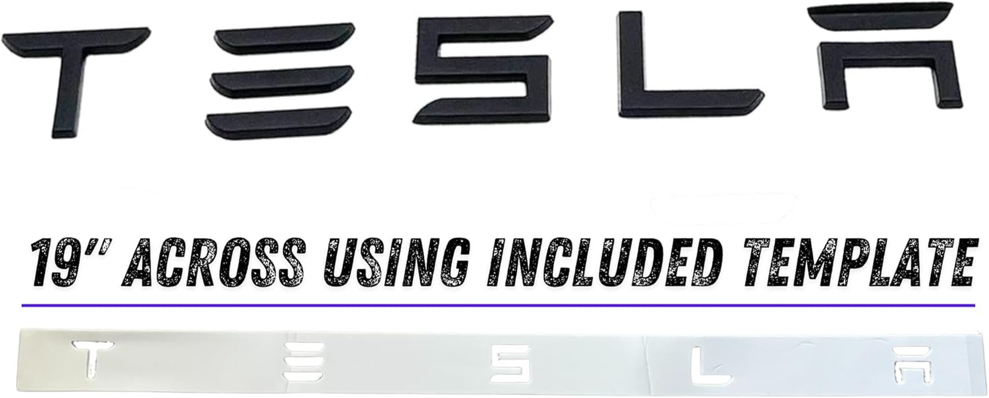Metal T Logo Tesla Letters Performance Ludicrous Emblem Logo Decal Sticker Front Rear Tailgate in Matte Black for Tesla Model Y Juniper Launch Edition (T Logo & Tesla Letters & Juniper) - T Logo - Front image number 6