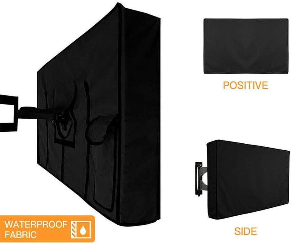 Leona Co Waterproof Outdoor TV Cover for 30-65 Inch TV with Bottom Cover, Dustproof and Weatherproof TV Screen Protectors with Remote Control Pocket for LED, LCD, OLED Flat Screen Tvs (For 55-58" TV) - For 30-32" Tv image number 4