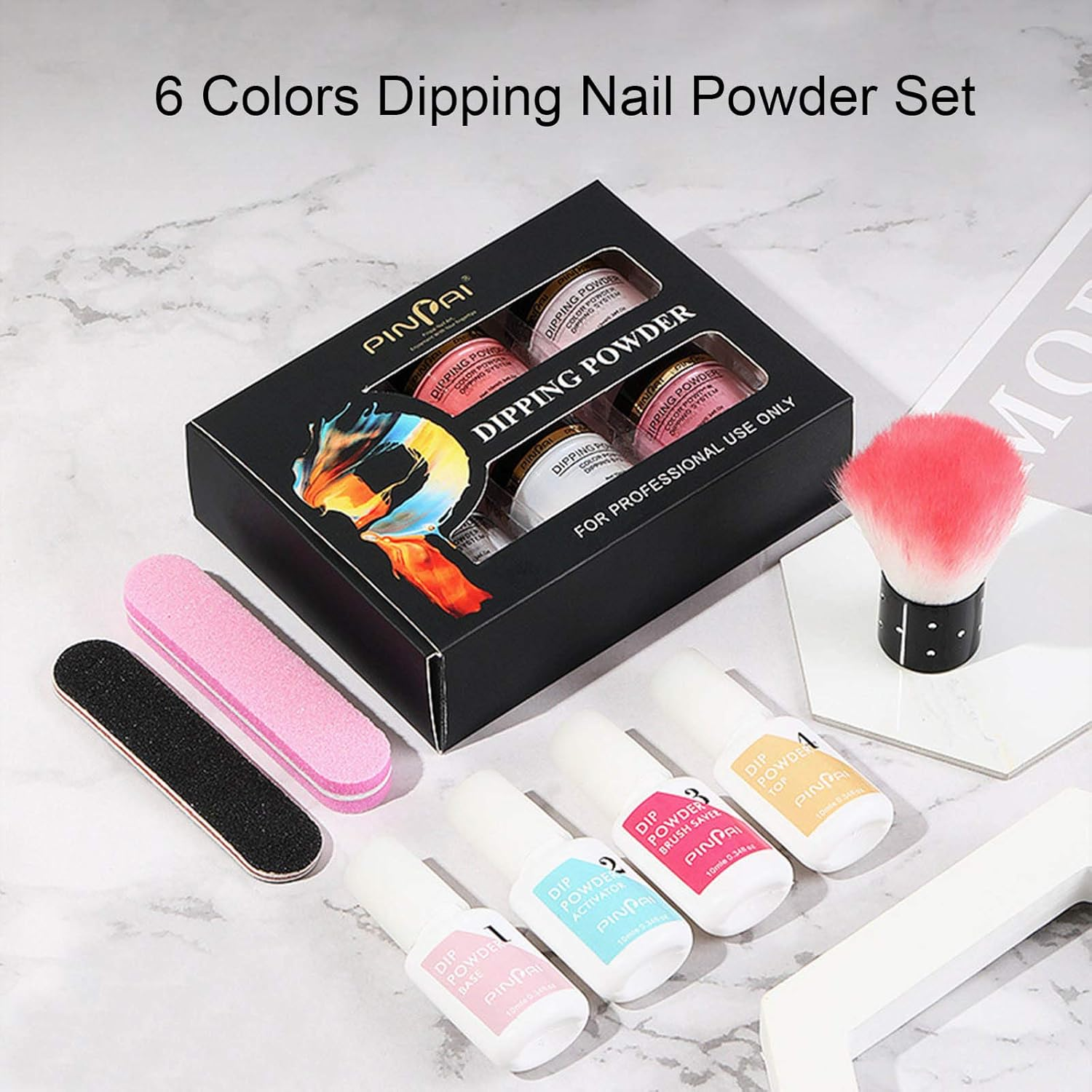6 Colors Dipping Nail Po Er Set Glow in the Dark Dipping Po Er Nail Starter Kit French Nail Nail Art Decorations Kit