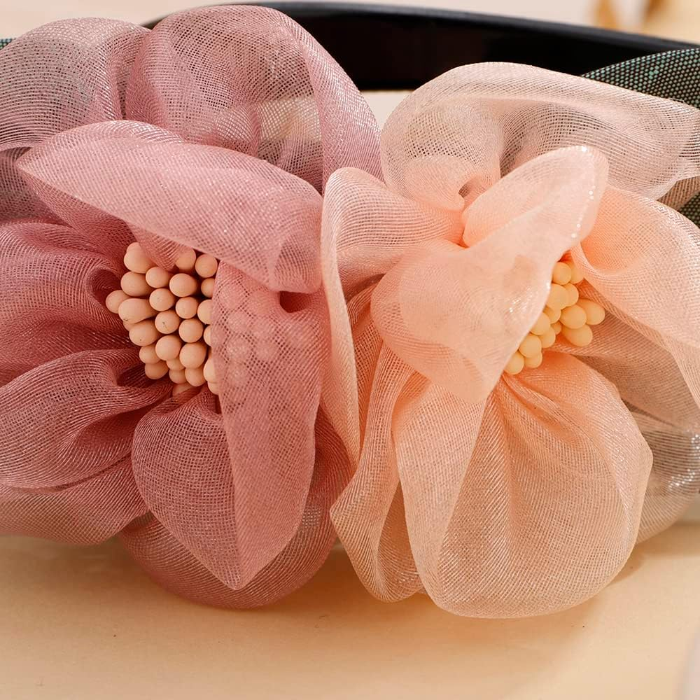 Jumwrit Double Flower Hair Clip Vintage Duckbill Barrette French Concord Hair Clip Strong Hold Grip Clip Curved Hair Claw No Slip Ponytail Hair Clip Decorative Hair Accessories for Women Girls(Style2) image number 3