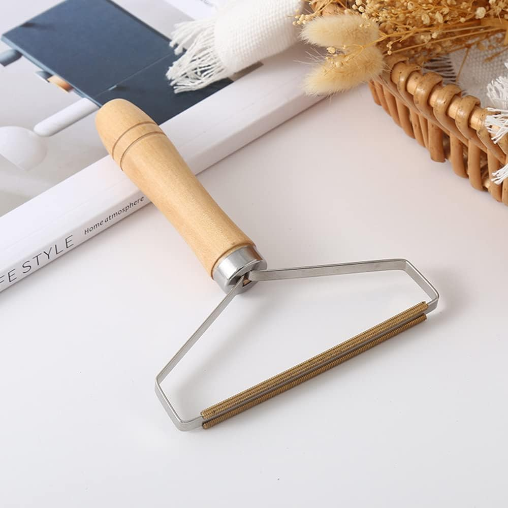 Tongke Pet Hair Remover, Lint Shaver, Lint Remover, Reusable Double Sided Lint Roller with Beech Wooden Handle, Easy to Clean Dog Hair & Cat Hair Dust in Carpets