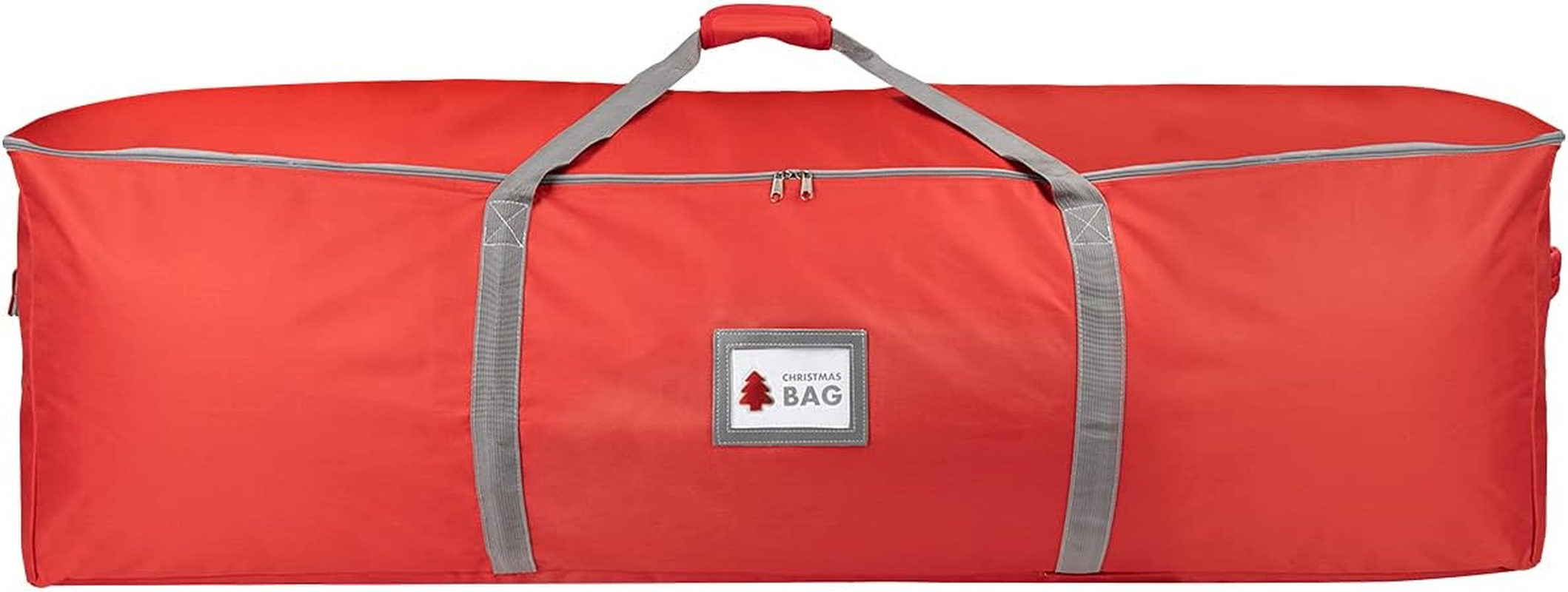 Heavy Duty Oxford Christmas Tree Storage Bag with Extra Padded Handles| Waterproof Oxford Artificial Tree Storage Bag | 51" L X 16" W X 16" H, ID Card Included (Red)