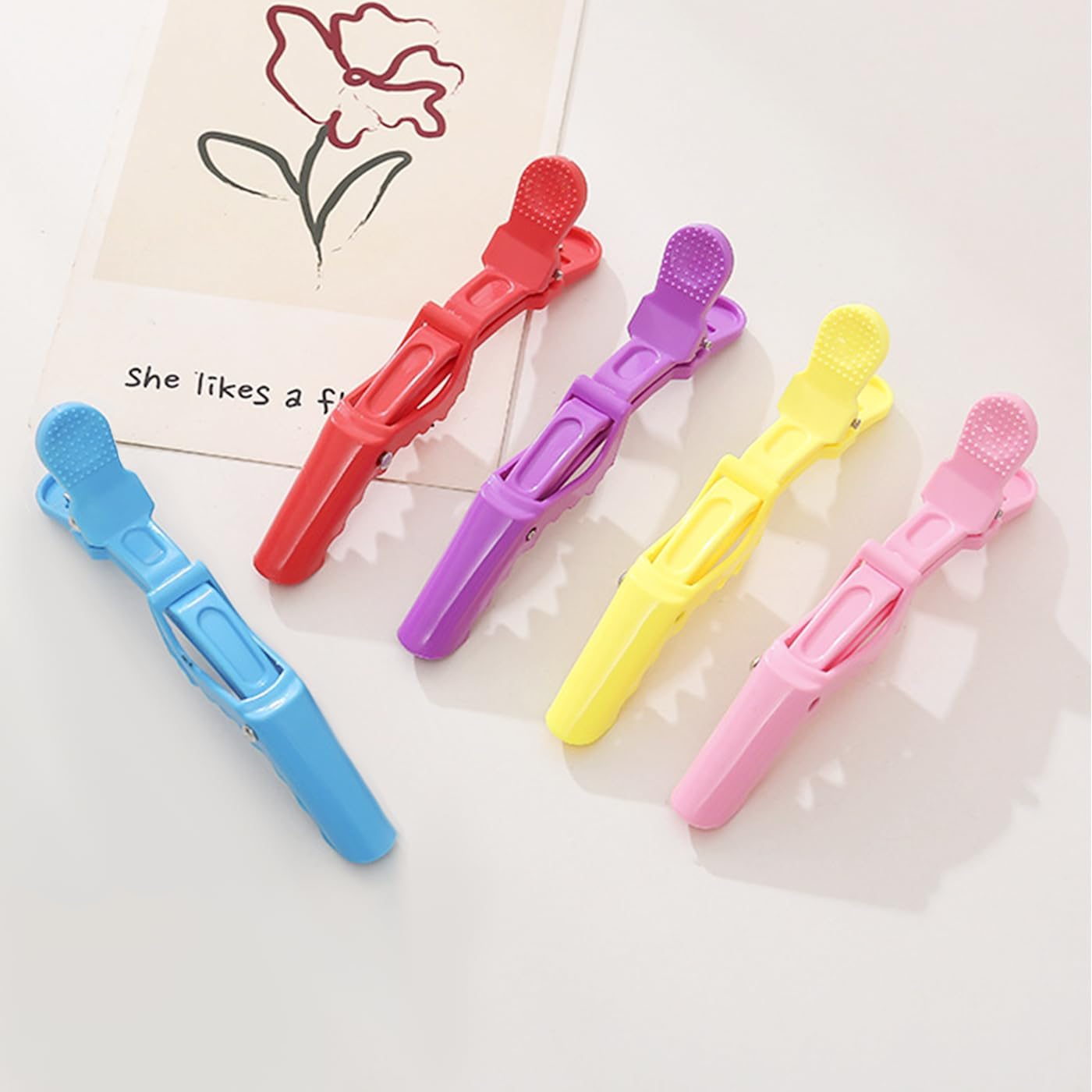 AYNKH 10PCS Crocodile Hair Clips with Styling Comb, Professional Alligator Clip with Nonslip Grip Wide Teeth, Home Use Salon Sectioning Curling image number 6