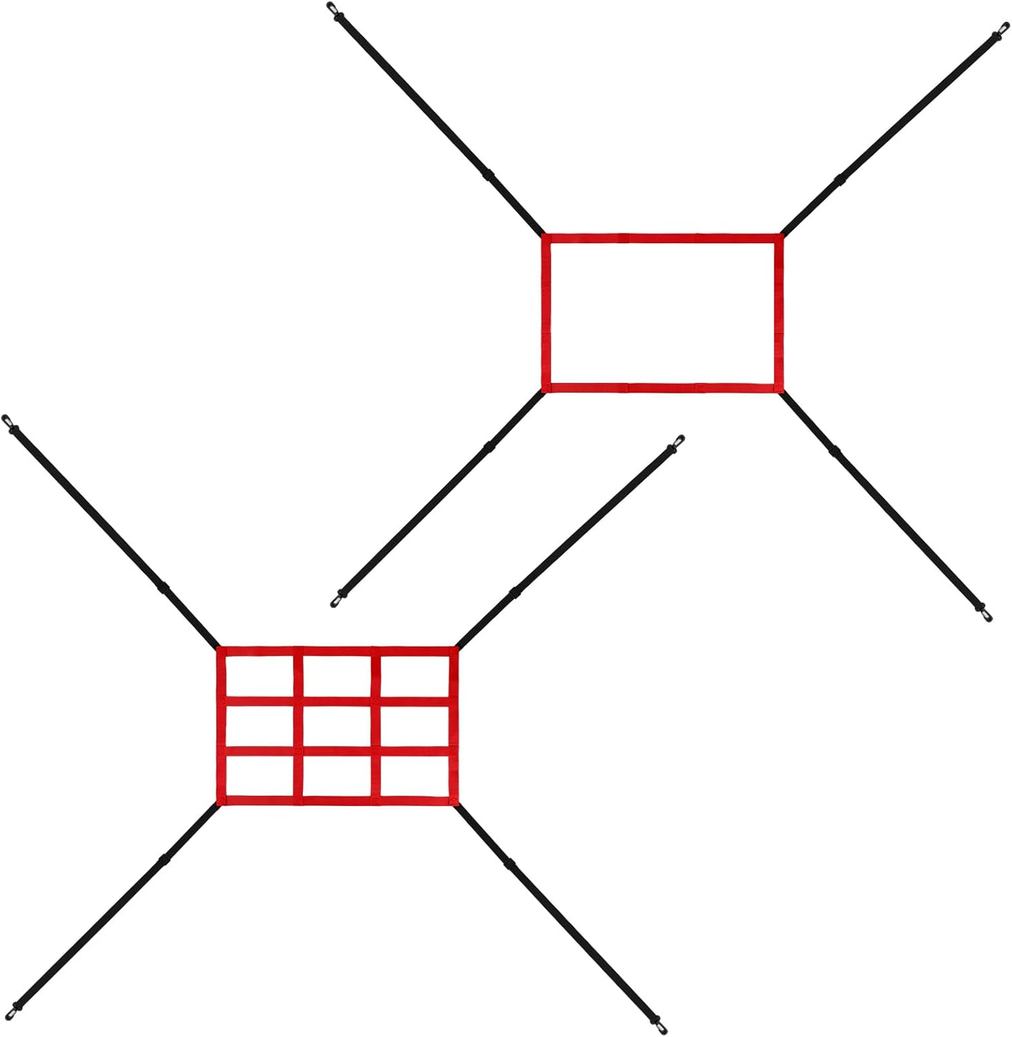 Lyreh 2Pcs Baseball Strike Zone Target Net, Adjustable Baseball Pitching Target Strike Zone 24X16In Oxford Cloth Pitching Net with Numbers for Practice Accuracy Softball Throwing Hitting (Red) image number 2