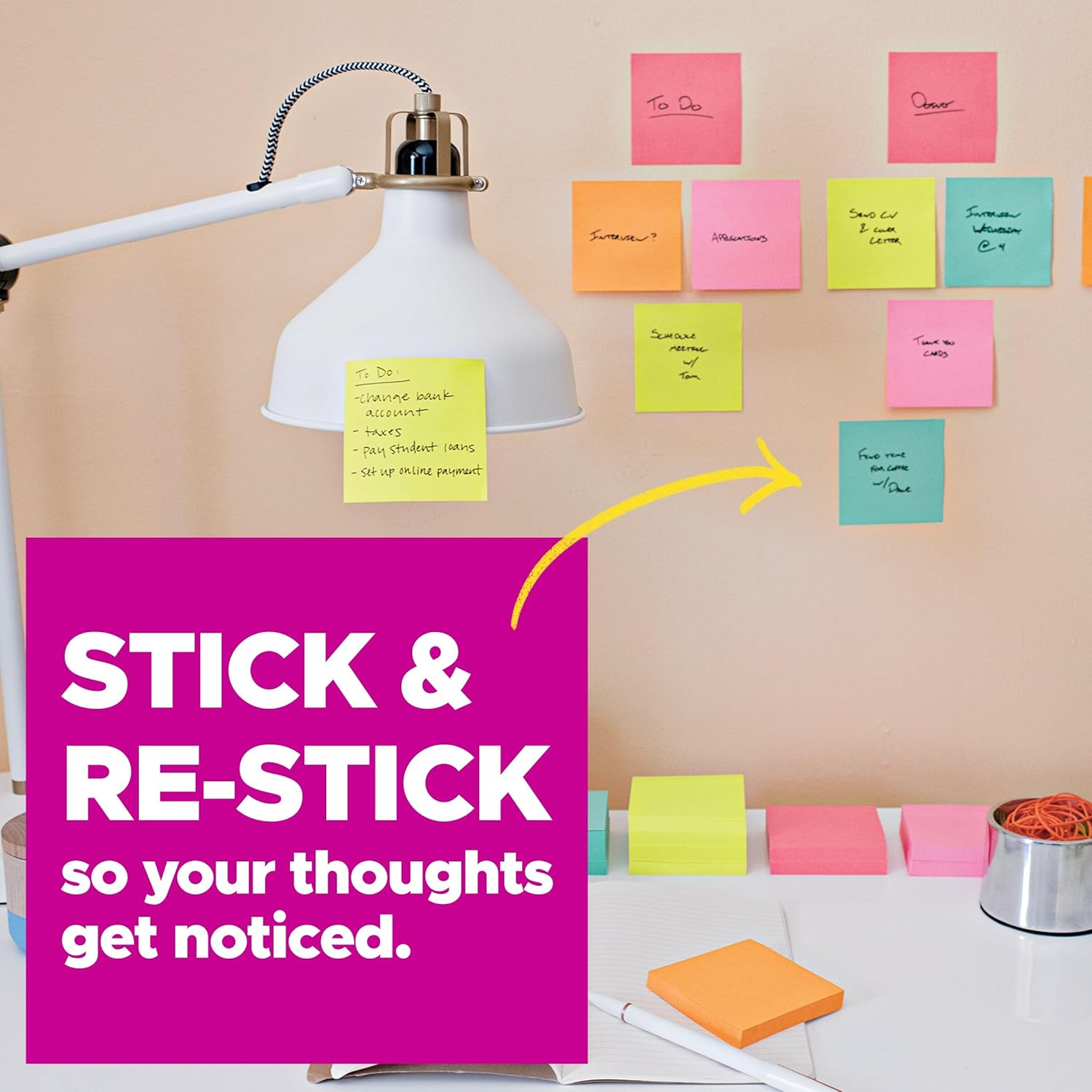 Post-It Super Sticky Notes, 101 X 152Mm, 3 Pads, 2X the Sticking Power, Supernova Neons, Bright Colors, Recyclable (660-3SSMIA) image number 3